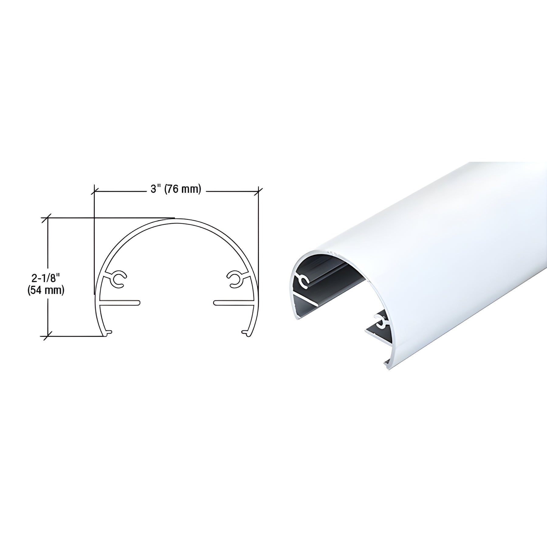 CRL Sky White 300X Series 241" Top Rail