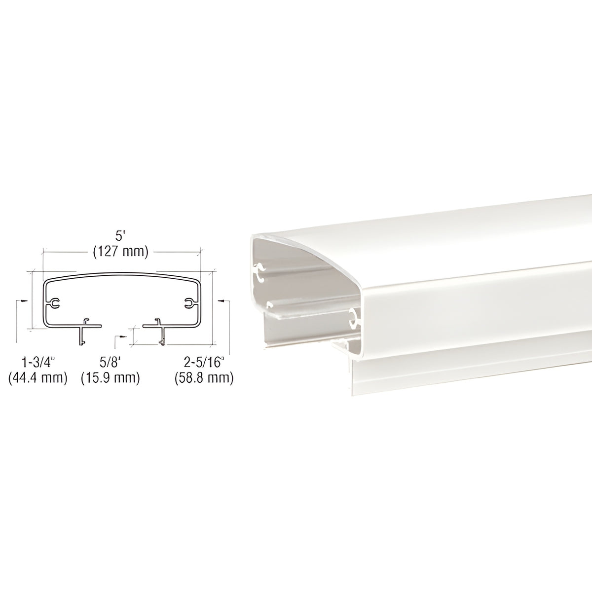 CRL Sky White 400 Series 241" Top Rail