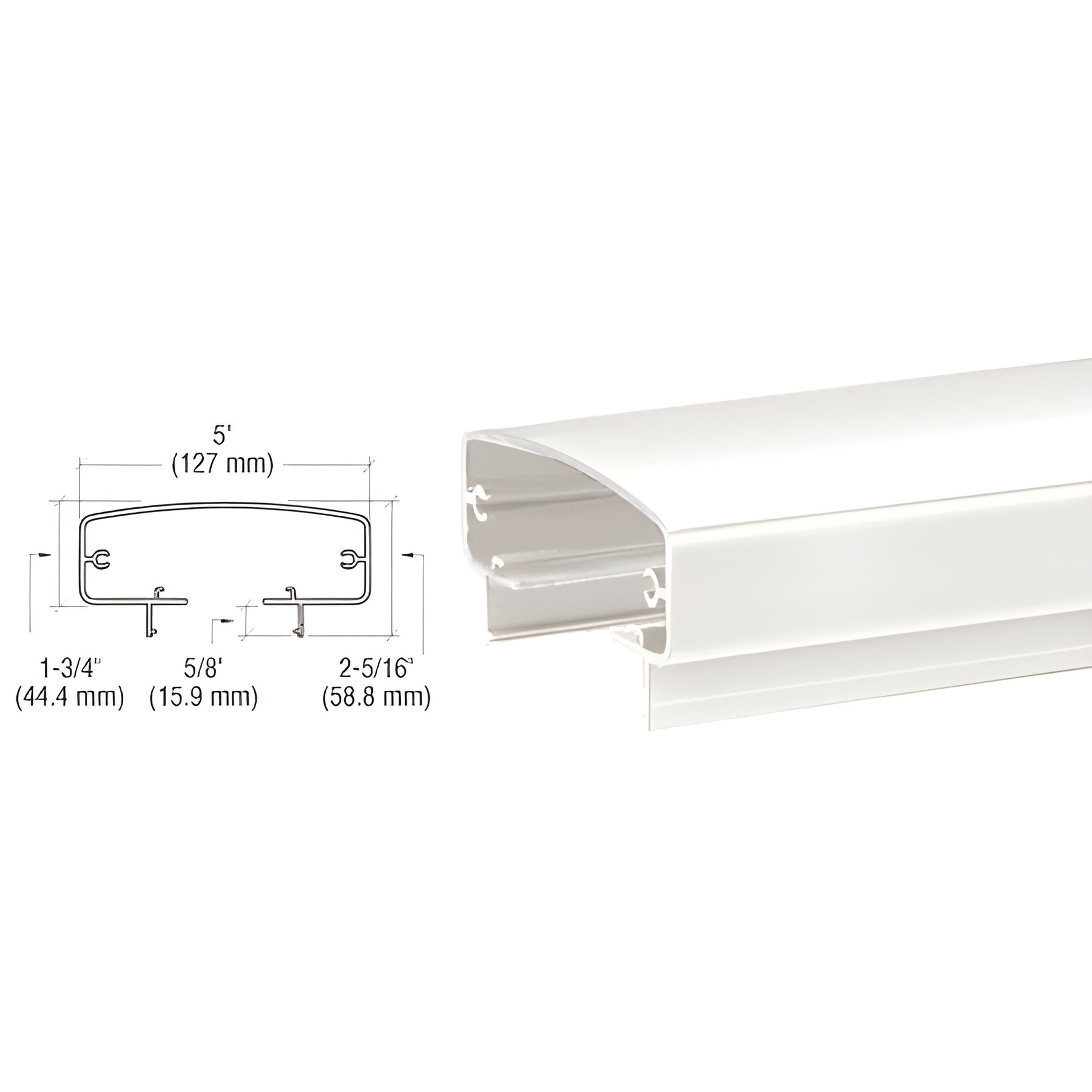 CRL Sky White 400 Series 241" Top Rail