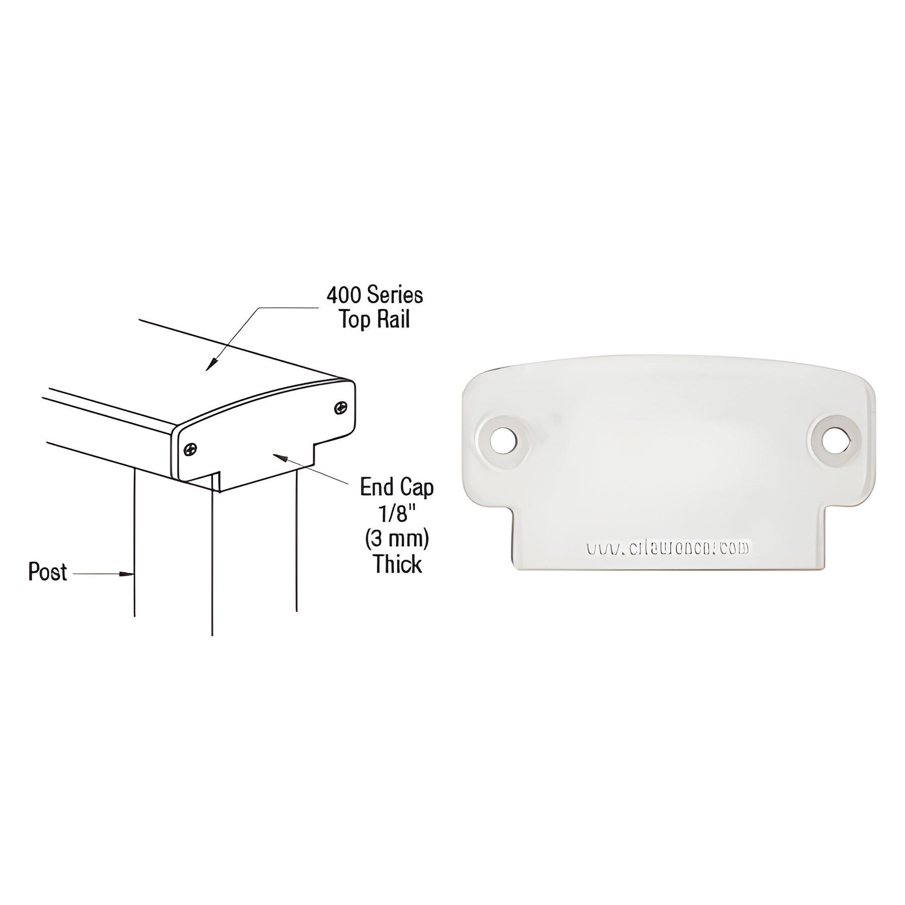 CRL Sky White 400 Series Decorative End Cap