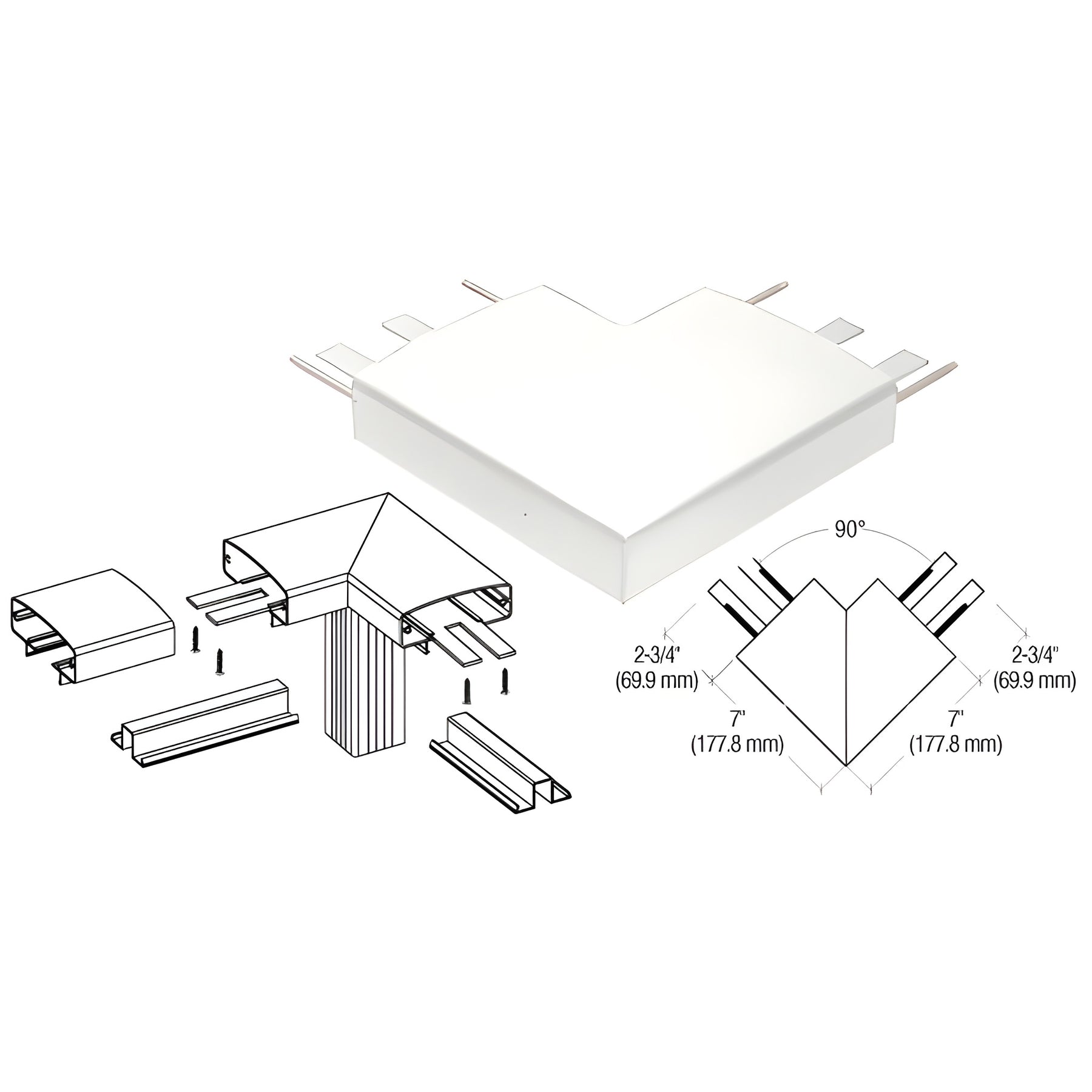 CRL Sky White 400 Series Top Cap 90º Corner