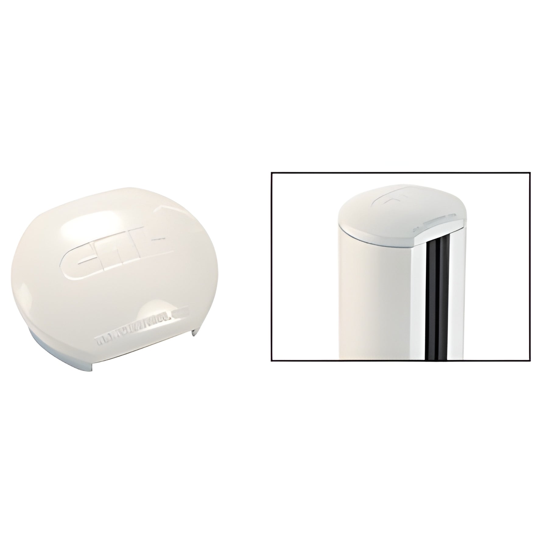 CRL Sky White Aluminum Windscreen System Round Post Cap for 180 Degree Center or End Posts