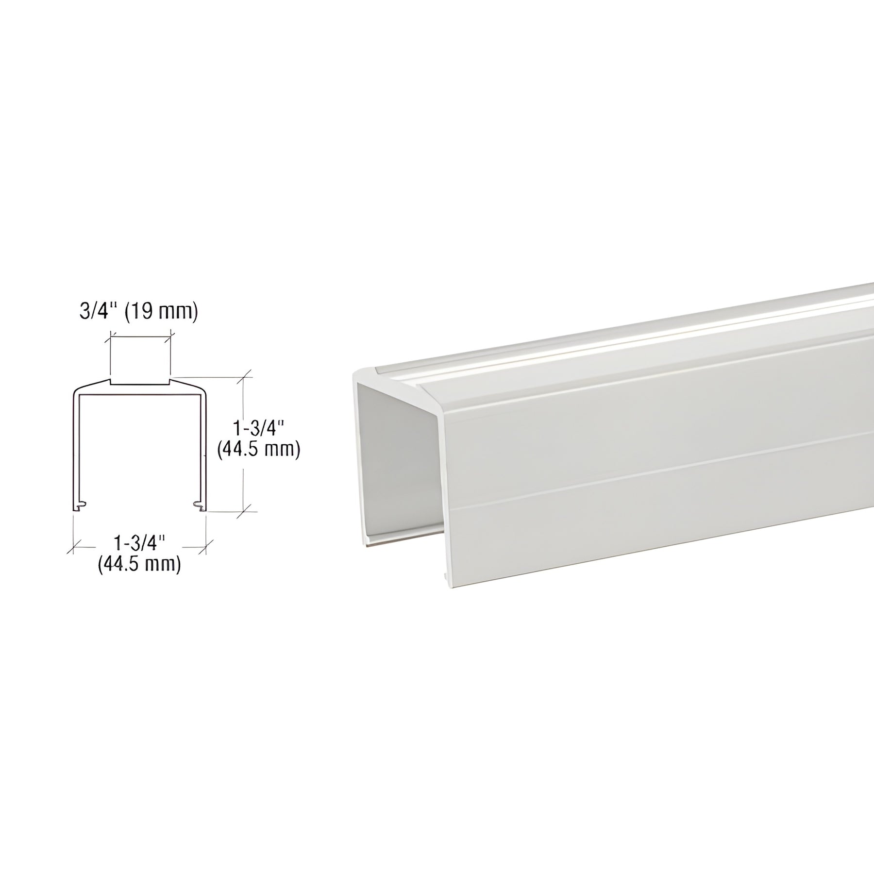 CRL Sky White Bottom Rail for Pickets 241" Long