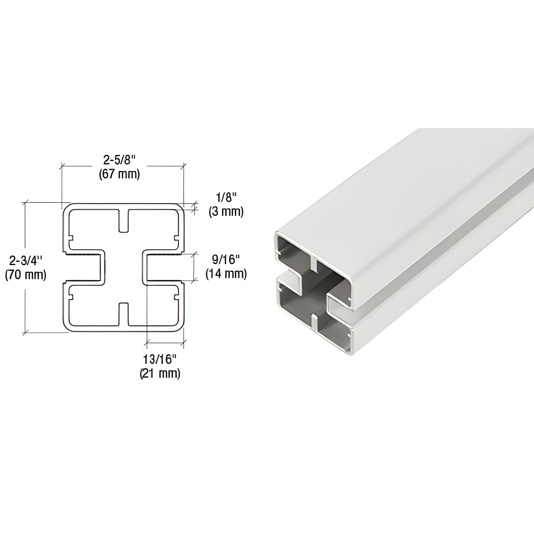 CRL Sky White Heavy-Duty Windscreen Post Only - 48"