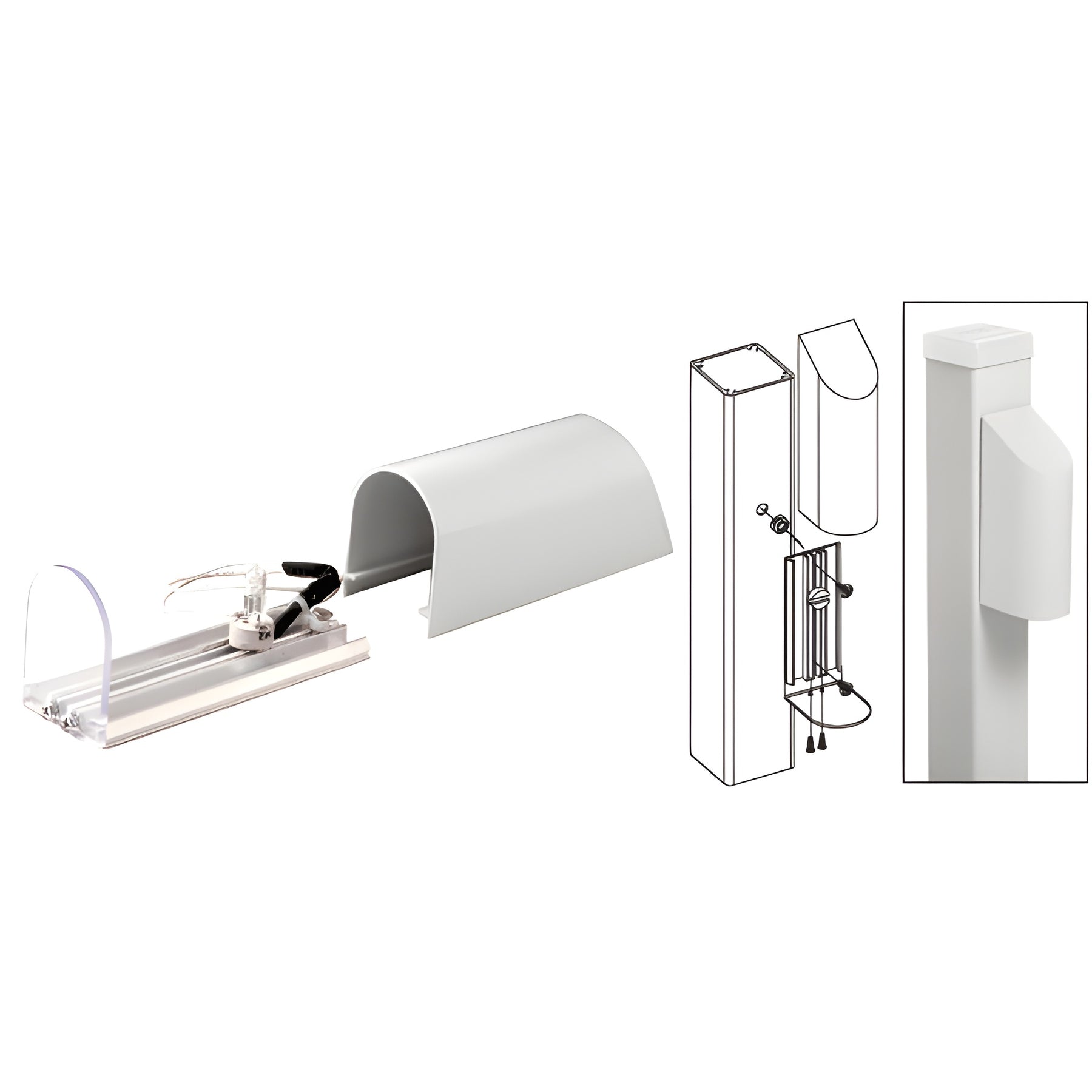 CRL Sky White Post Aluminum Mounted Decorative Light With Hood