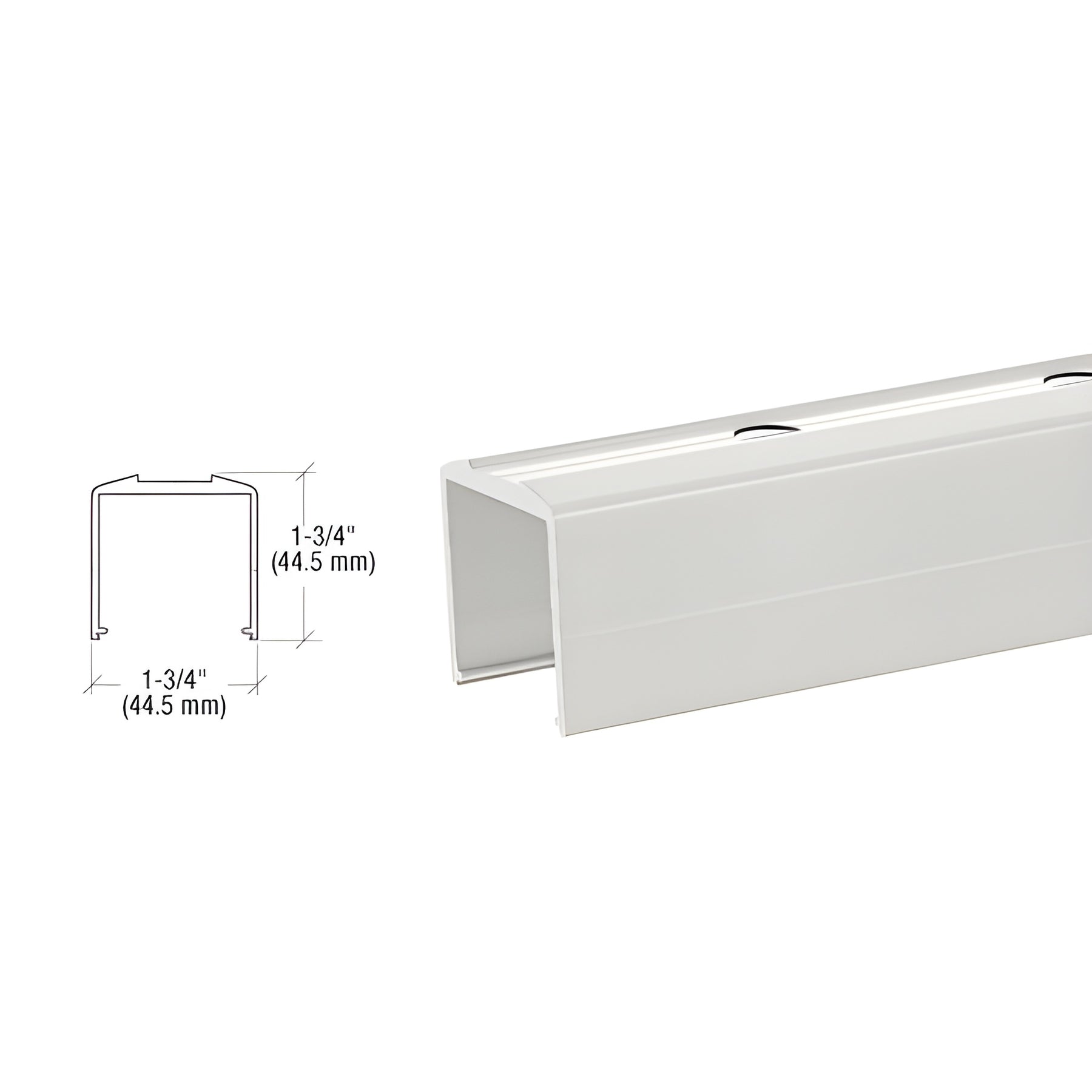 CRL Sky White Pre-Punched Bottom Rail for Pickets