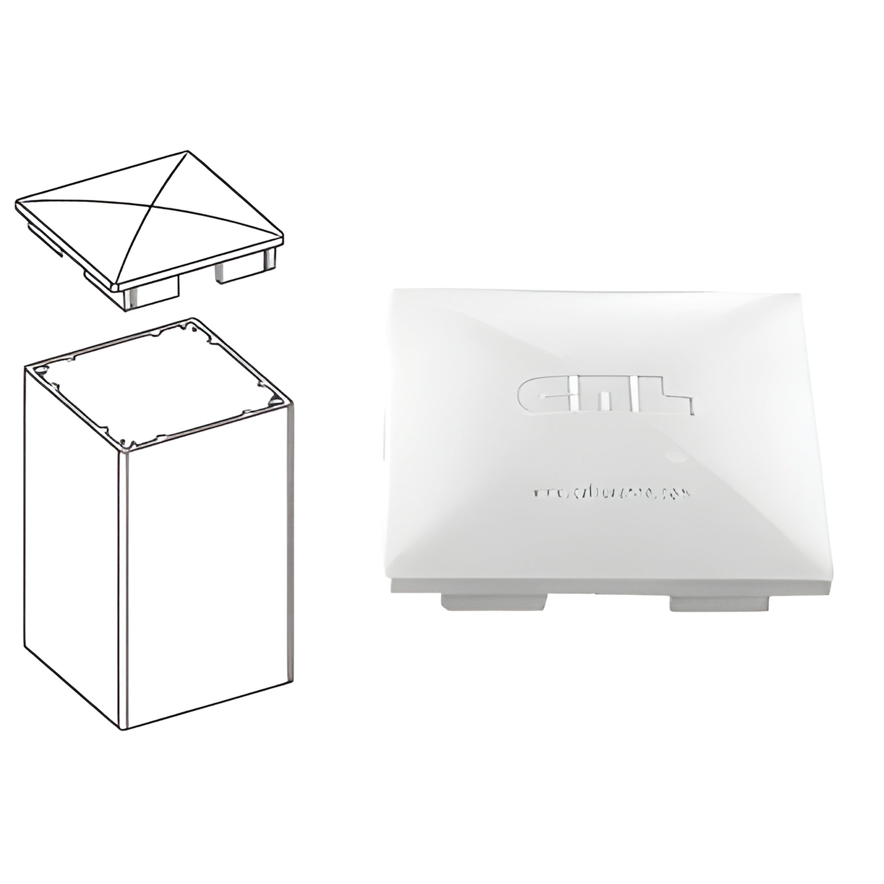 CRL Sky White Standard 4" x 4" Post Cap