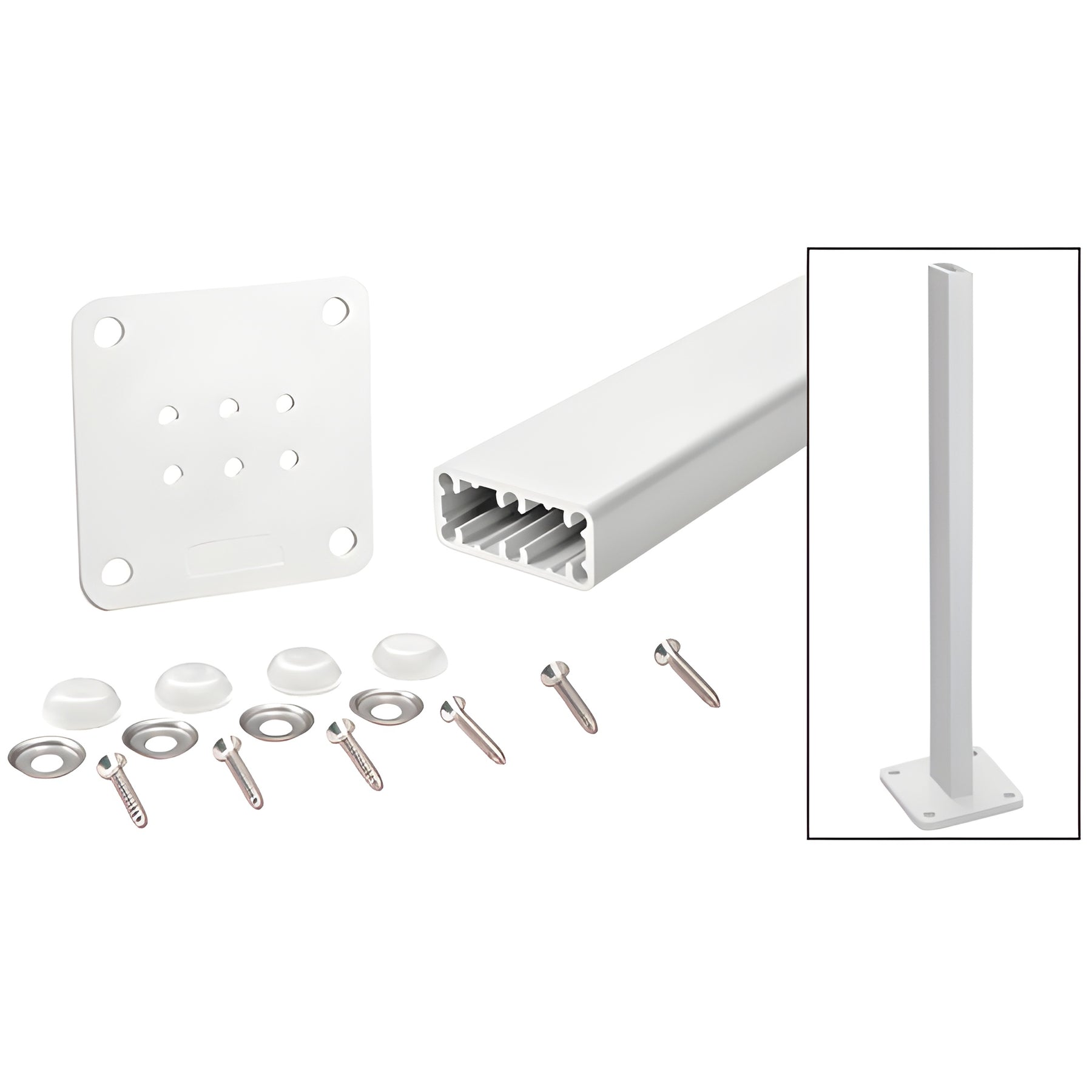 CRL Sky White Trim-Line 42" Surface Mount Post Kit