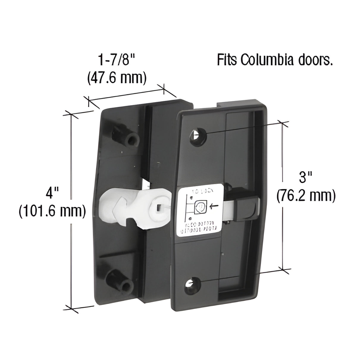 CRL Sliding Screen Door Latch and Pull With 3" Screw Holes for 1/2" Thick Columbia Doors
