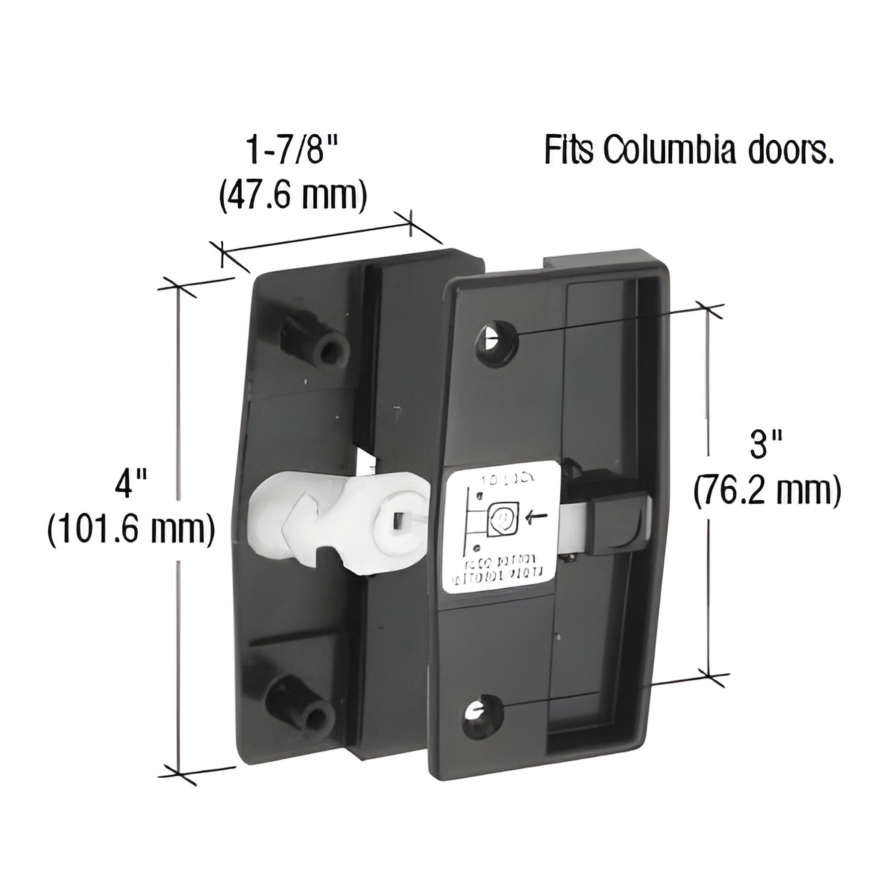 CRL Sliding Screen Door Latch and Pull With 3" Screw Holes for 1/2" Thick Columbia Doors