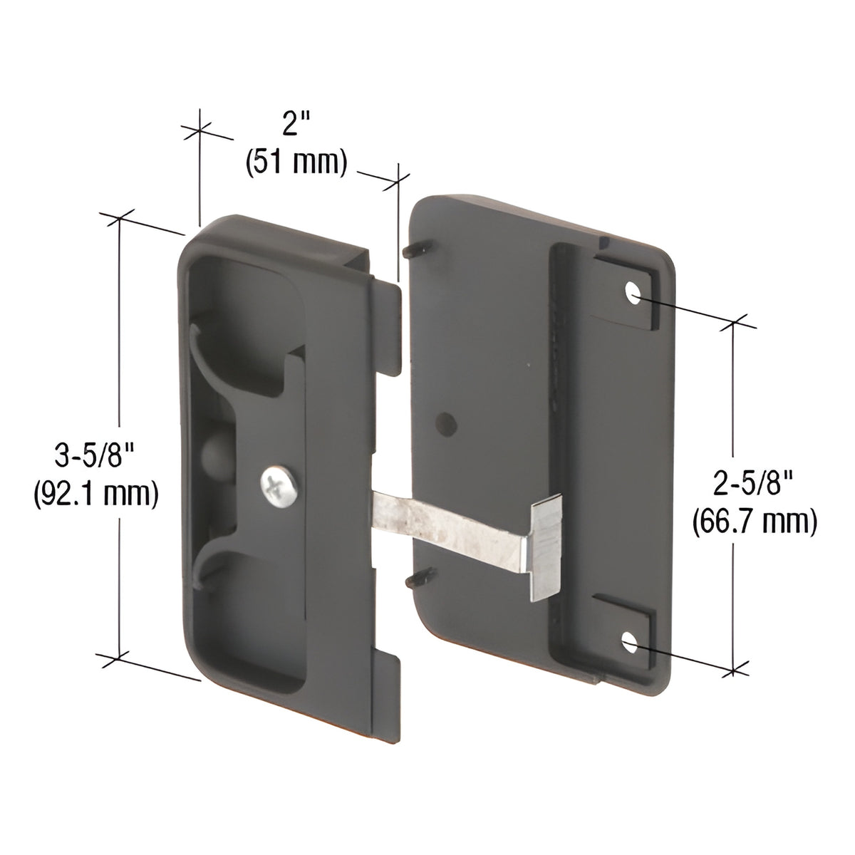 CRL Sliding Screen Door Latch and Pull with 2-5/8" Screw Holes