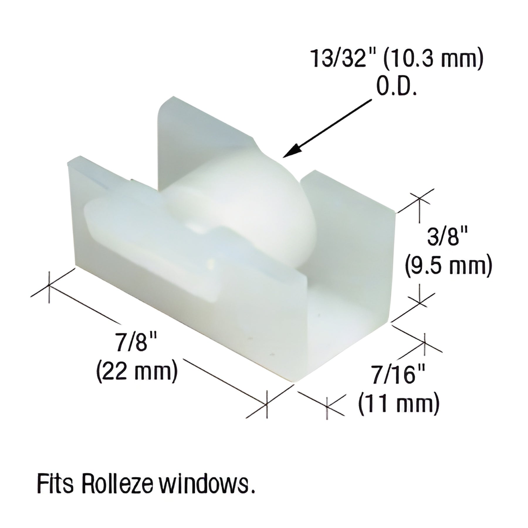 CRL Sliding Window Roller with 13/32" Nylon Wheel for Rolleze Windows