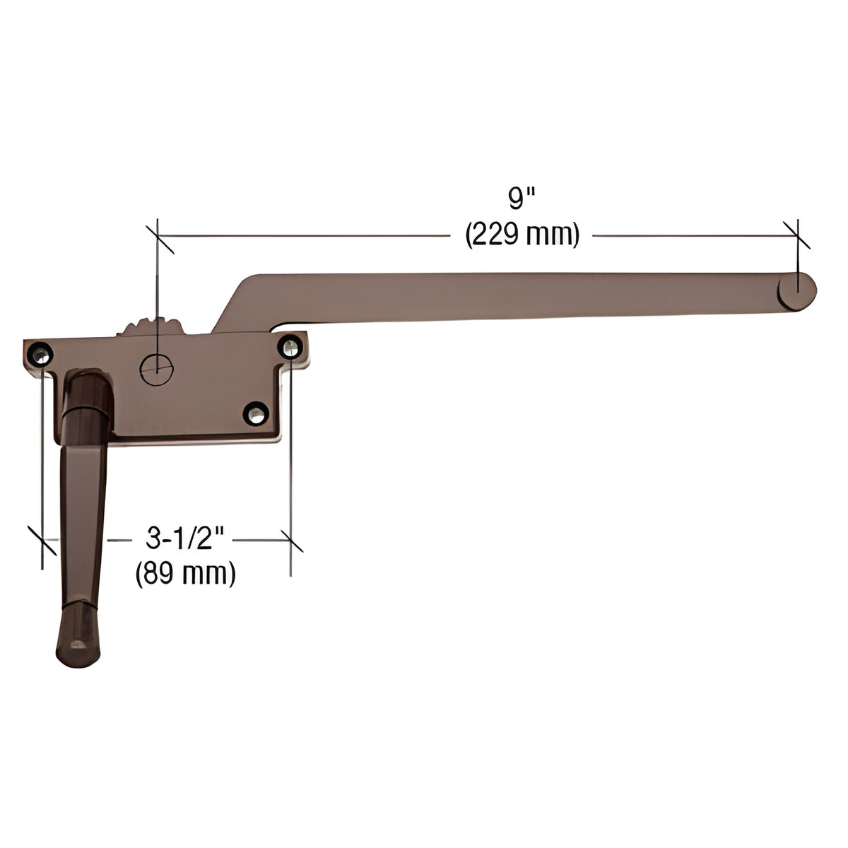 CRL Square 9" Left Handed Bronze Wood Casement Operator