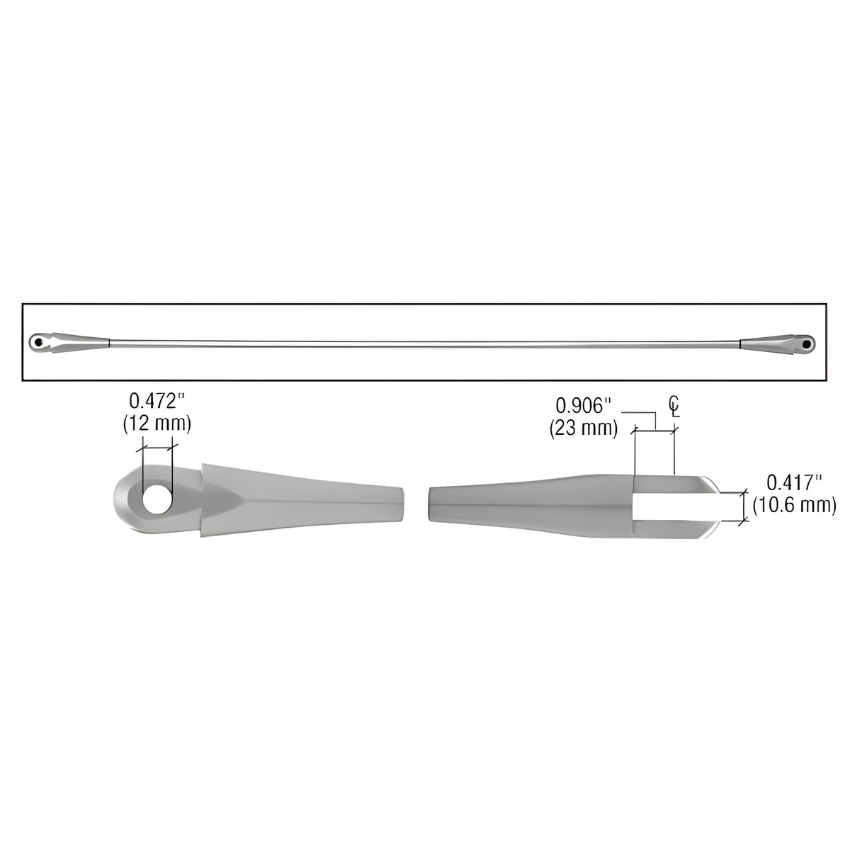 CRL Tension Rod End Fittings for 12mm Rod (Set of 2)