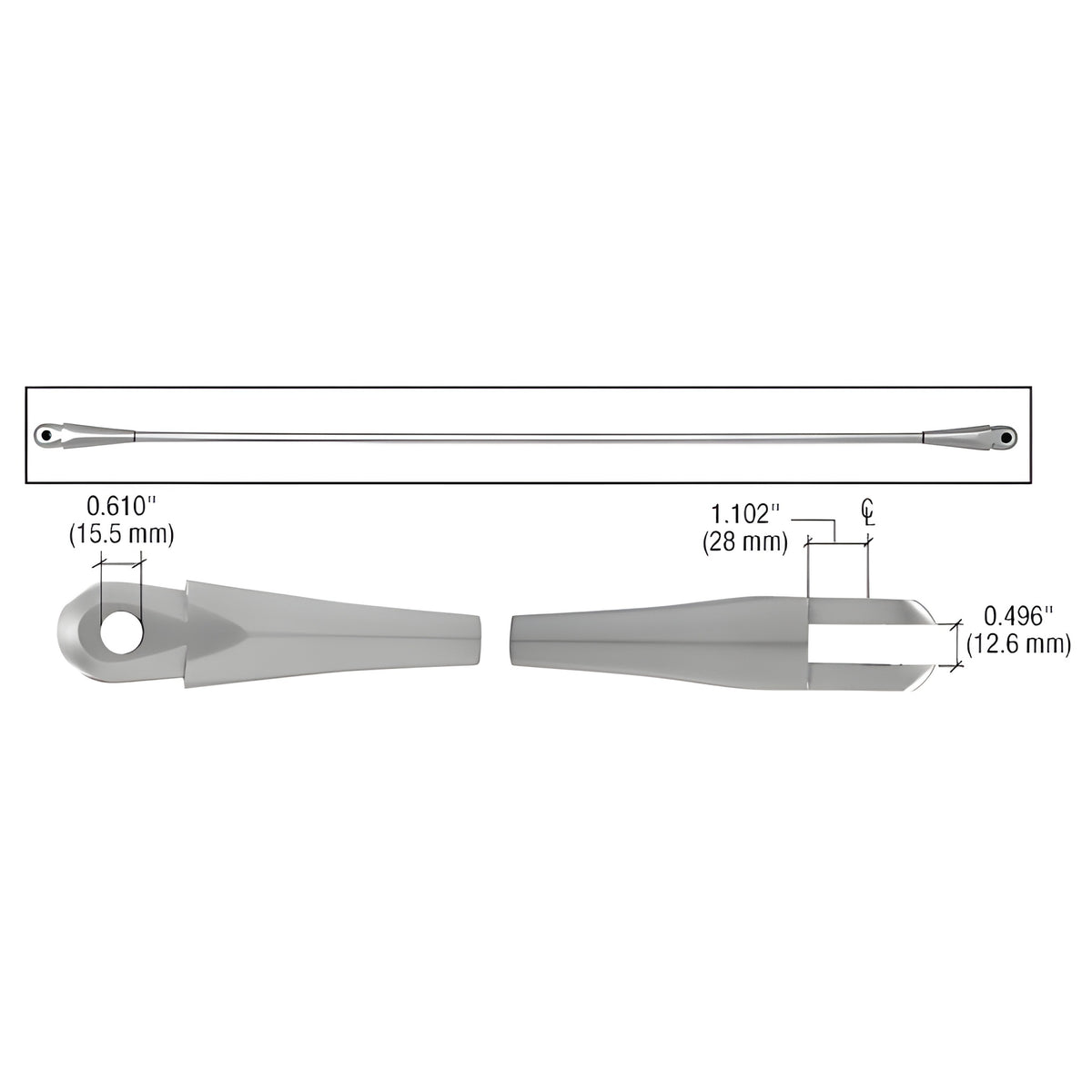 CRL Tension Rod End Fittings for 16mm Rod (Set of 2)