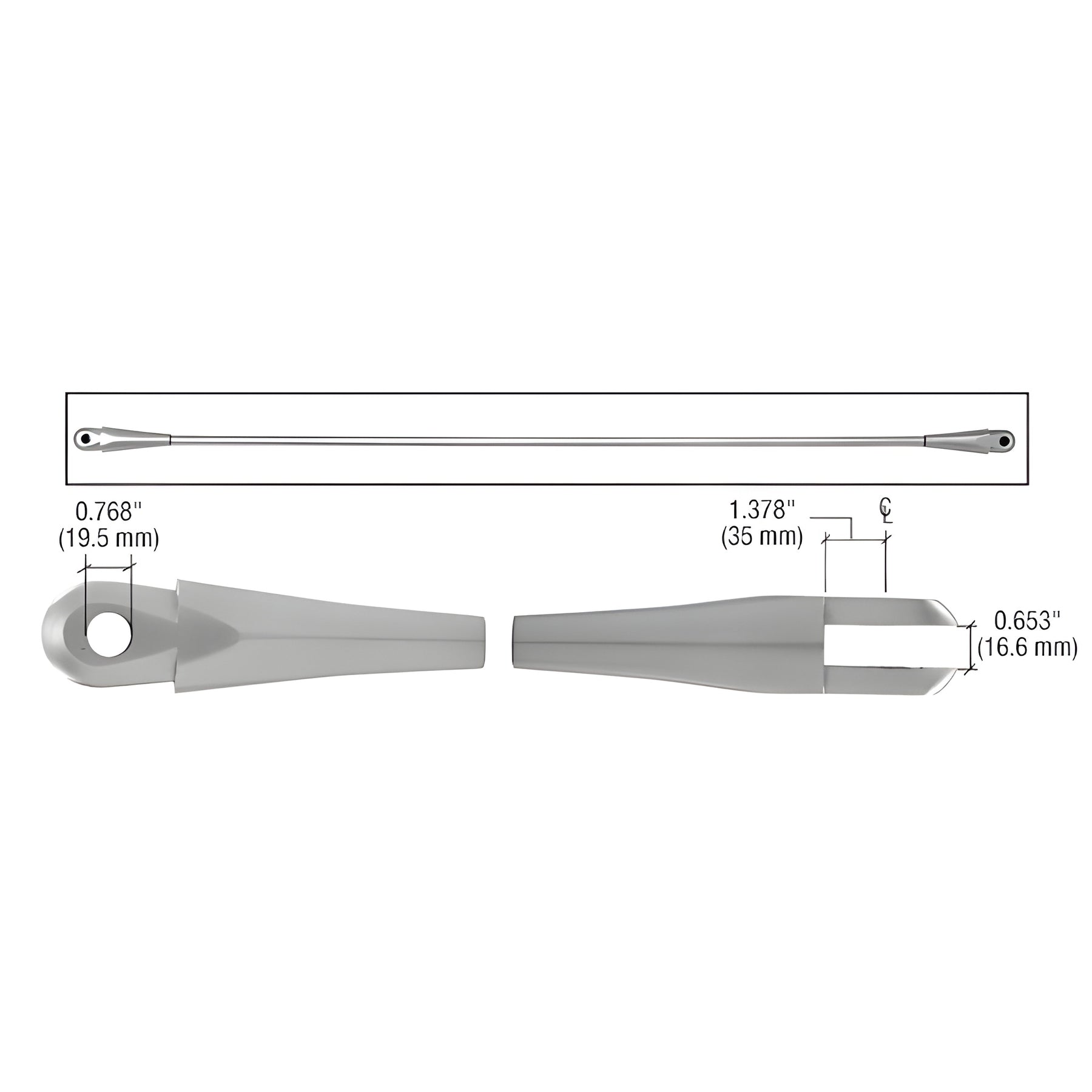 CRL Tension Rod End Fittings for 20mm Rod (Set of 2)