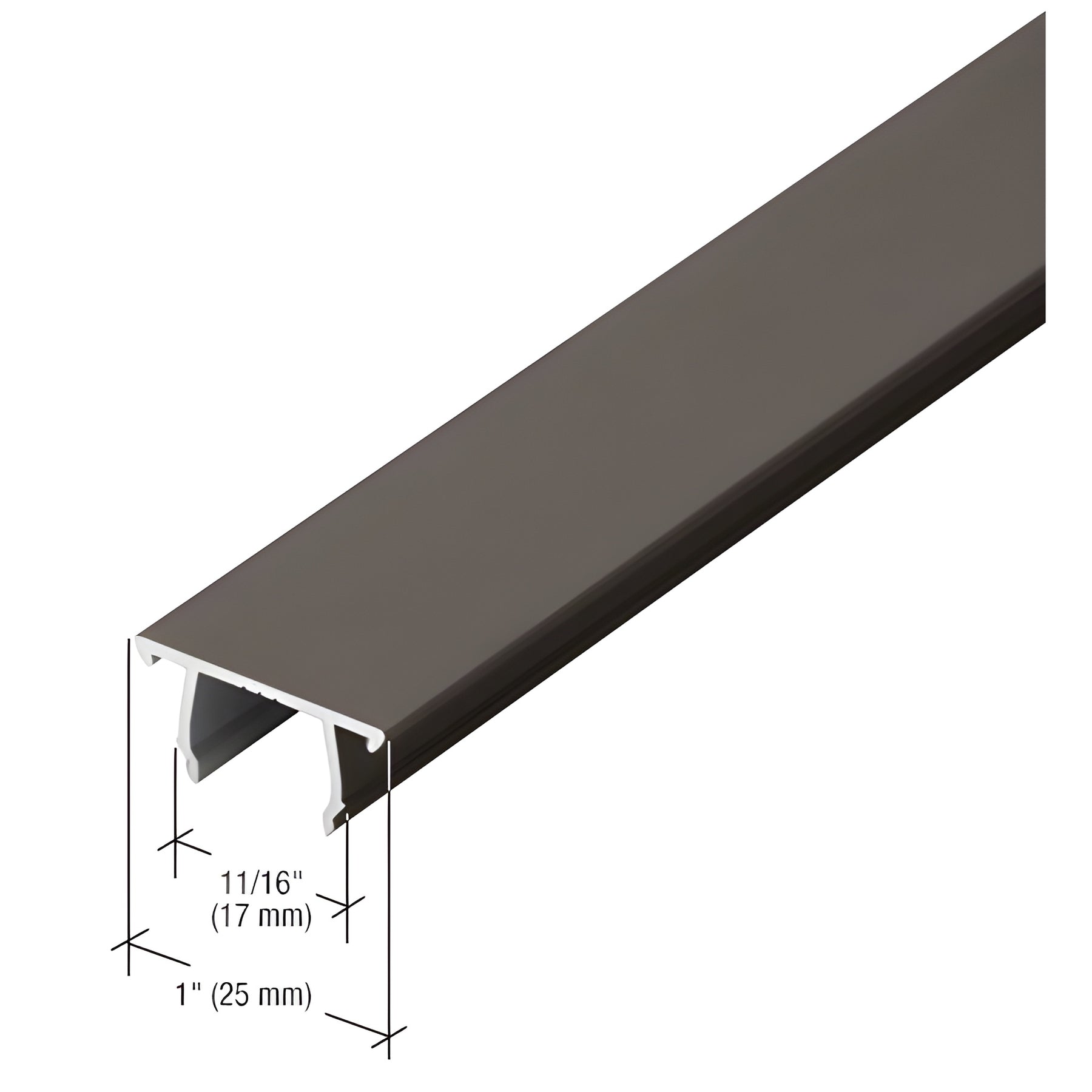 CRL-U.S. Aluminum 1/4" Pocket Insert, Dark Bronze/Black Anodized Class 1 - 21'-2"