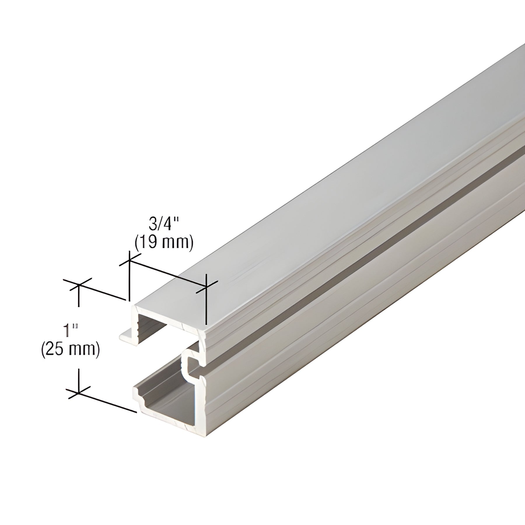 CRL-U.S. Aluminum 1/4" Pocket Reducer for Structural Silicone Glazing, Clear Anodized Class 1 - 24'-2"