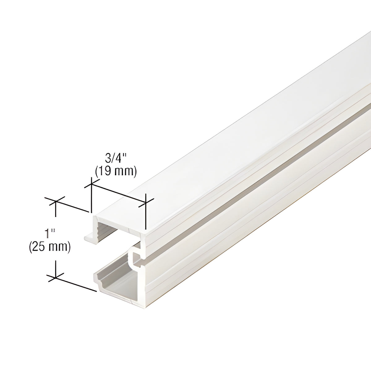 CRL-U.S. Aluminum 1/4" Pocket Reducer for Structural Silicone Glazing, White KYNAR® Paint - 24'-2"