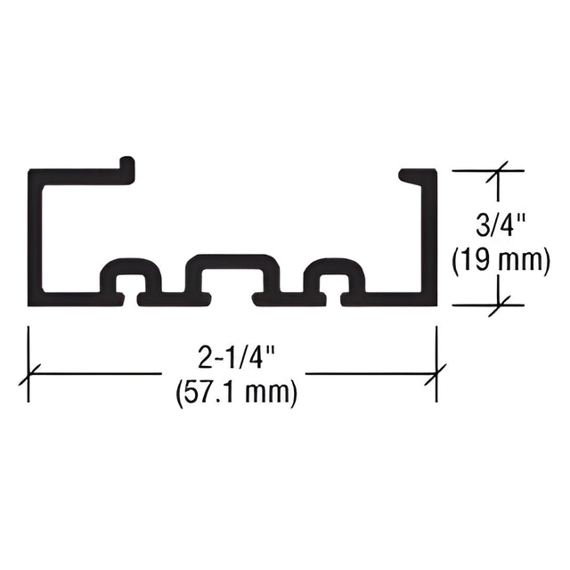 CRL-U.S. Aluminum 1" to 1/4" Glass Adaptor for Structural Silicone Glazing, Clear Anodized Class 1 - 24'-2"