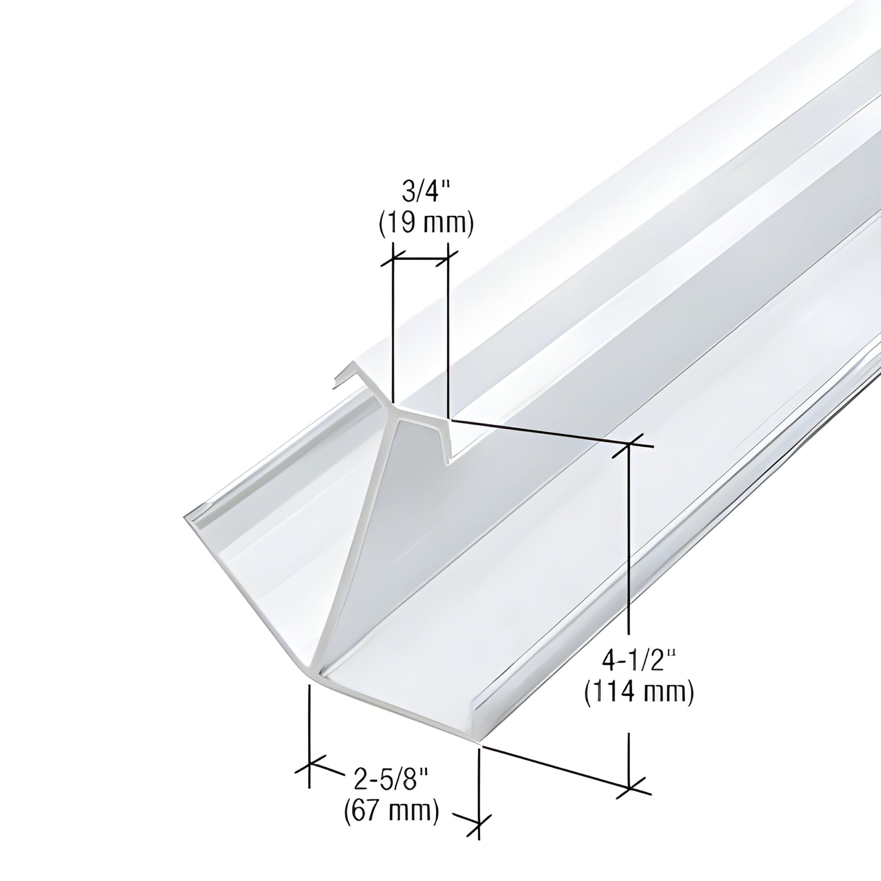 CRL-U.S. Aluminum 135 Degree Corner Mullion, White KYNAR® Paint - 24'-2"