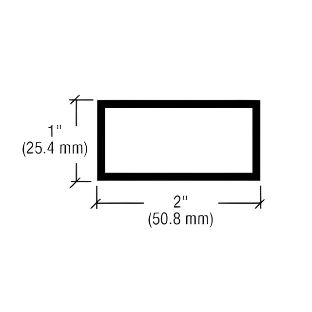 CRL-U.S. Aluminum 2" x 1" Hollow Tube Extrusion, Custom Paint - 21'-2"