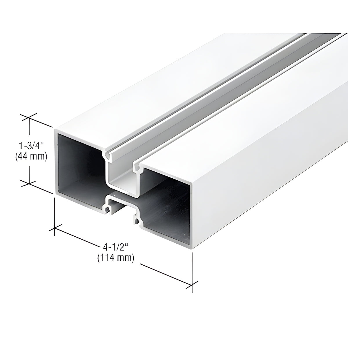 CRL-U.S. Aluminum 4-1/2" Hollow Door Jamb, White KYNAR® Paint - 24'-2"