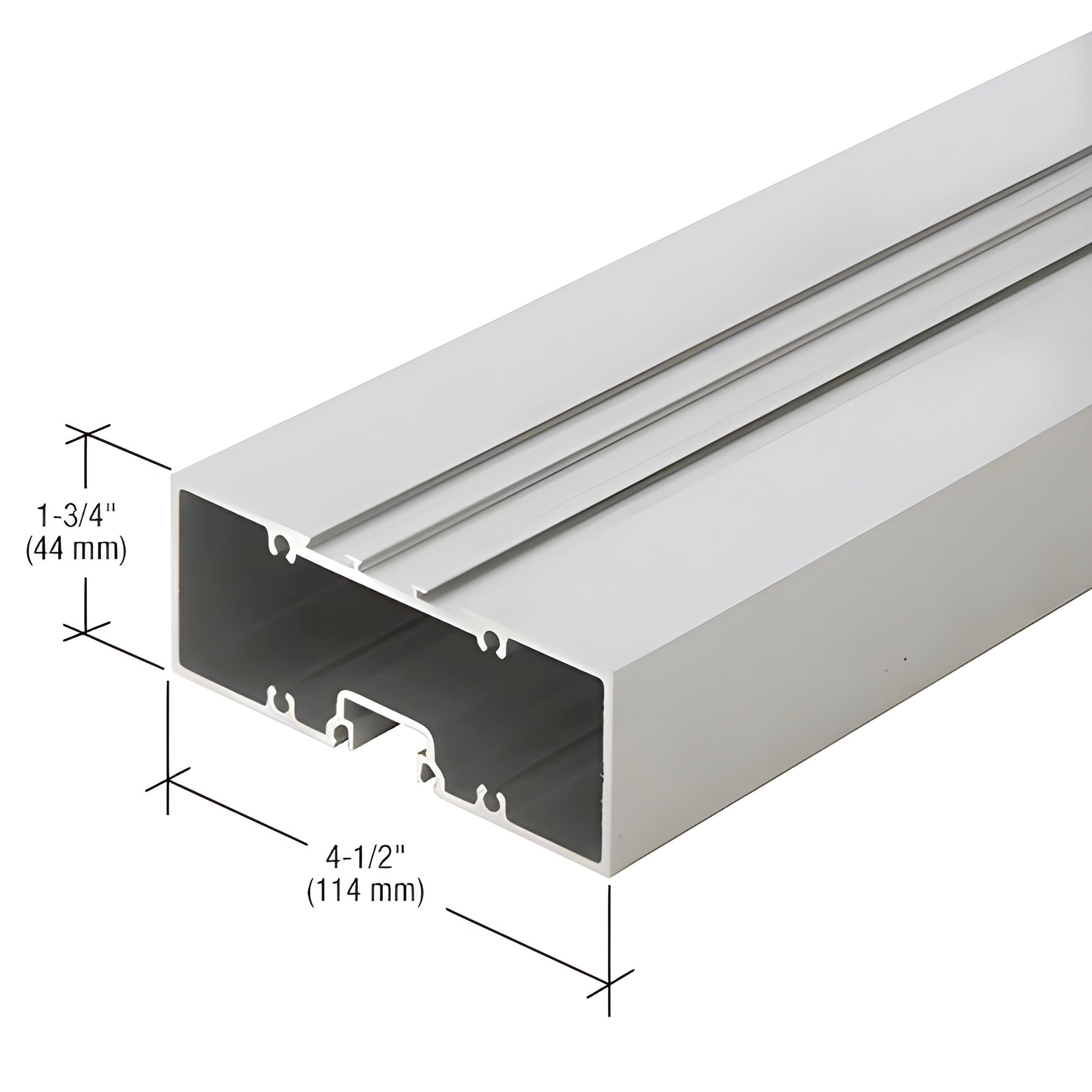 CRL-U.S. Aluminum 4-1/2" x 1-3/4" Offset Hung Door Header, Clear Anodized Class 1 - 21'-4"