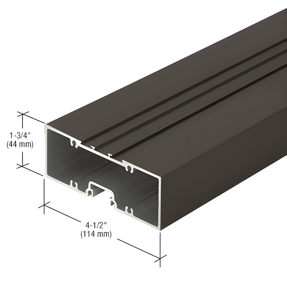 CRL-U.S. Aluminum 4-1/2" x 1-3/4" Offset Hung Door Header, Dark Bronze/Black Anodized Class 1 - 21'-4"
