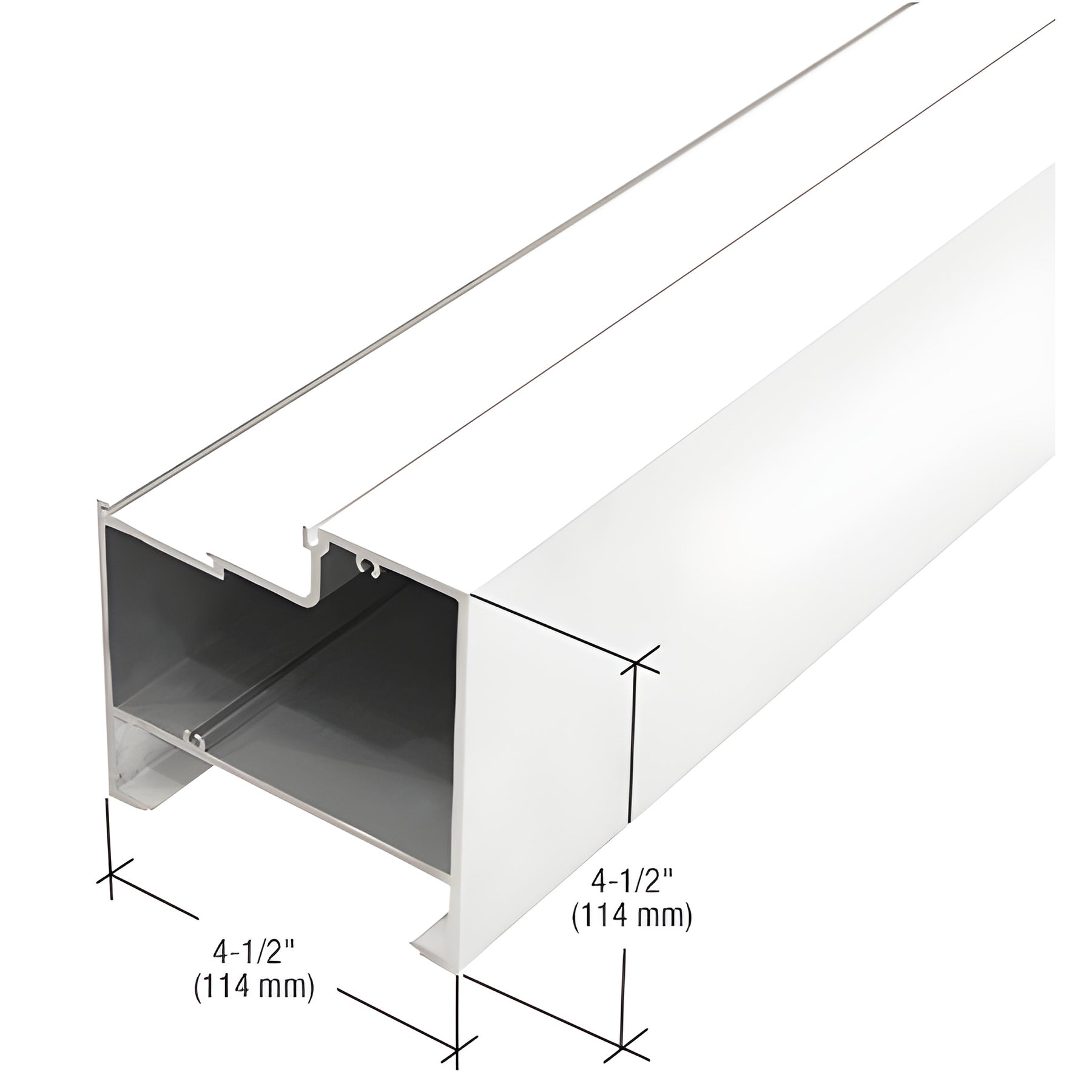 CRL-U.S. Aluminum 4-1/2" x 4-1/2" Bulkhead, White KYNAR® Paint - 24'-2"