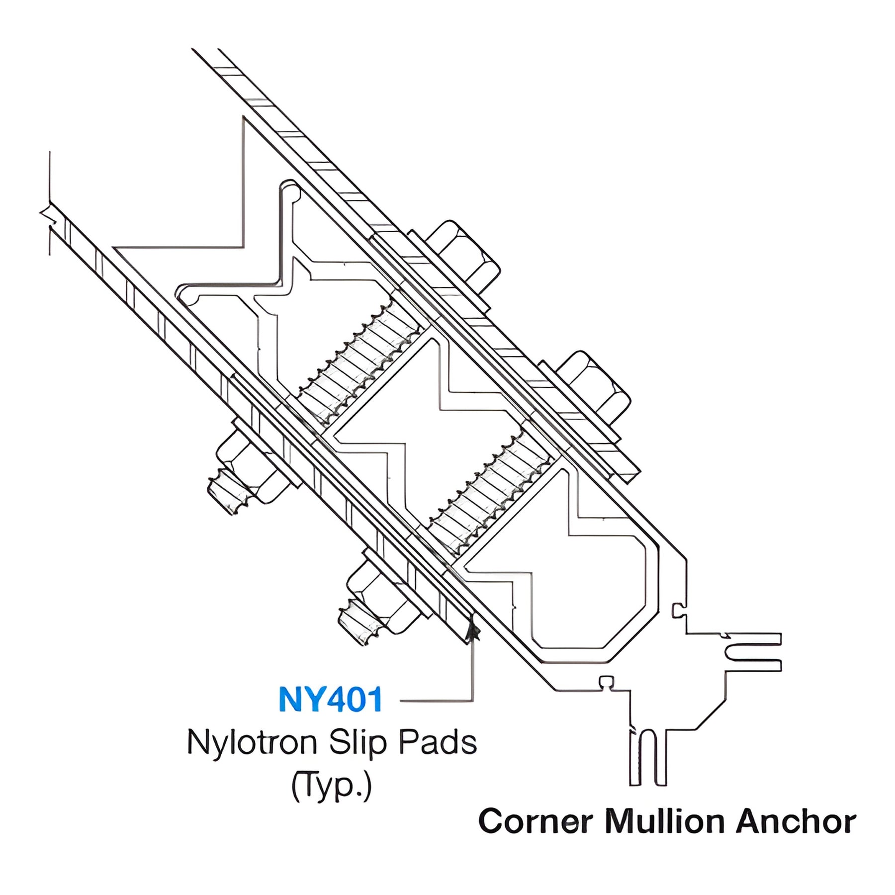 CRL-U.S. Aluminum 4-1/2" x 4-1/2" Nylotron Slip Pad