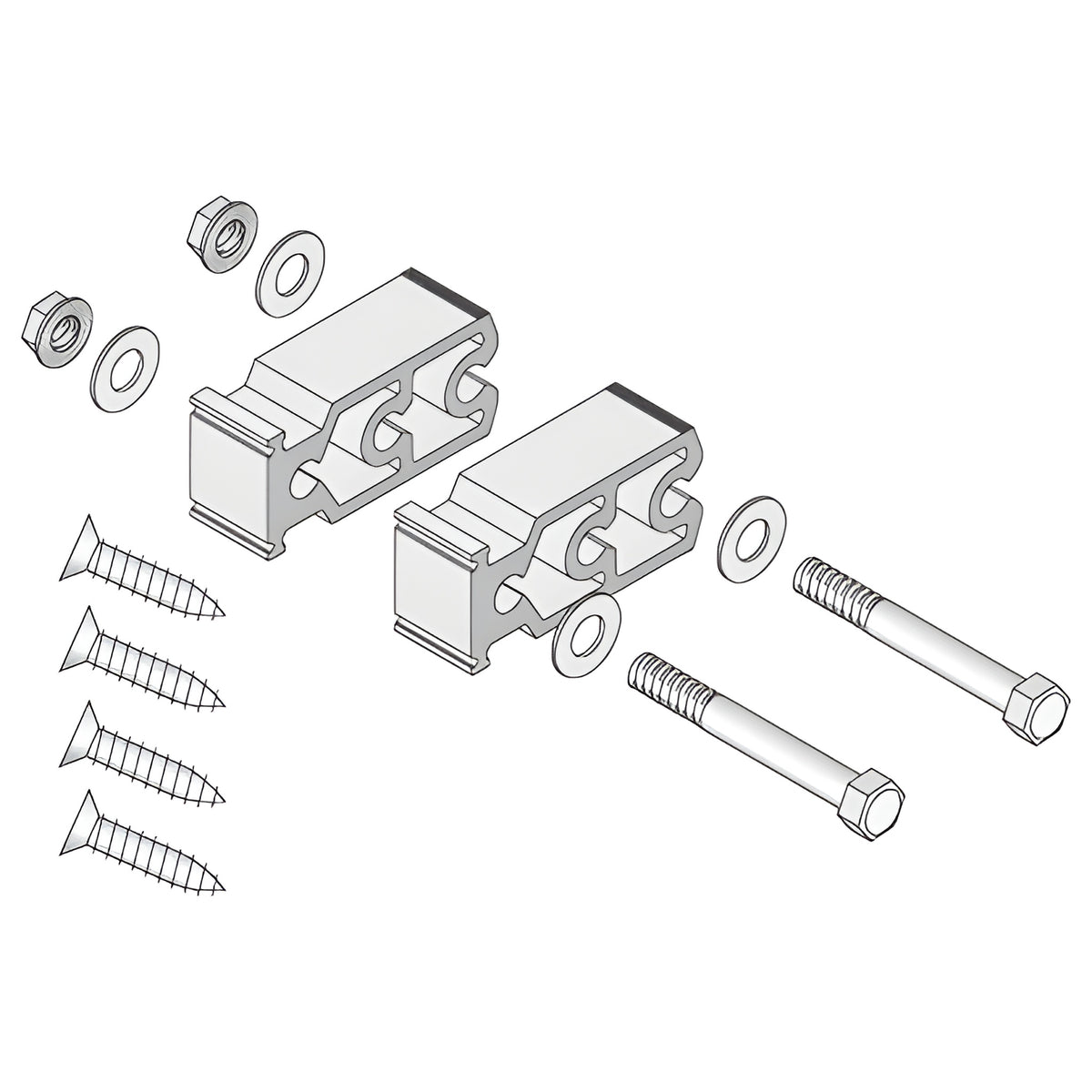 CRL-U.S. Aluminum 4.4 PSI Shear Block and Bolt Package for Intermediate Mullions- 12/Pk