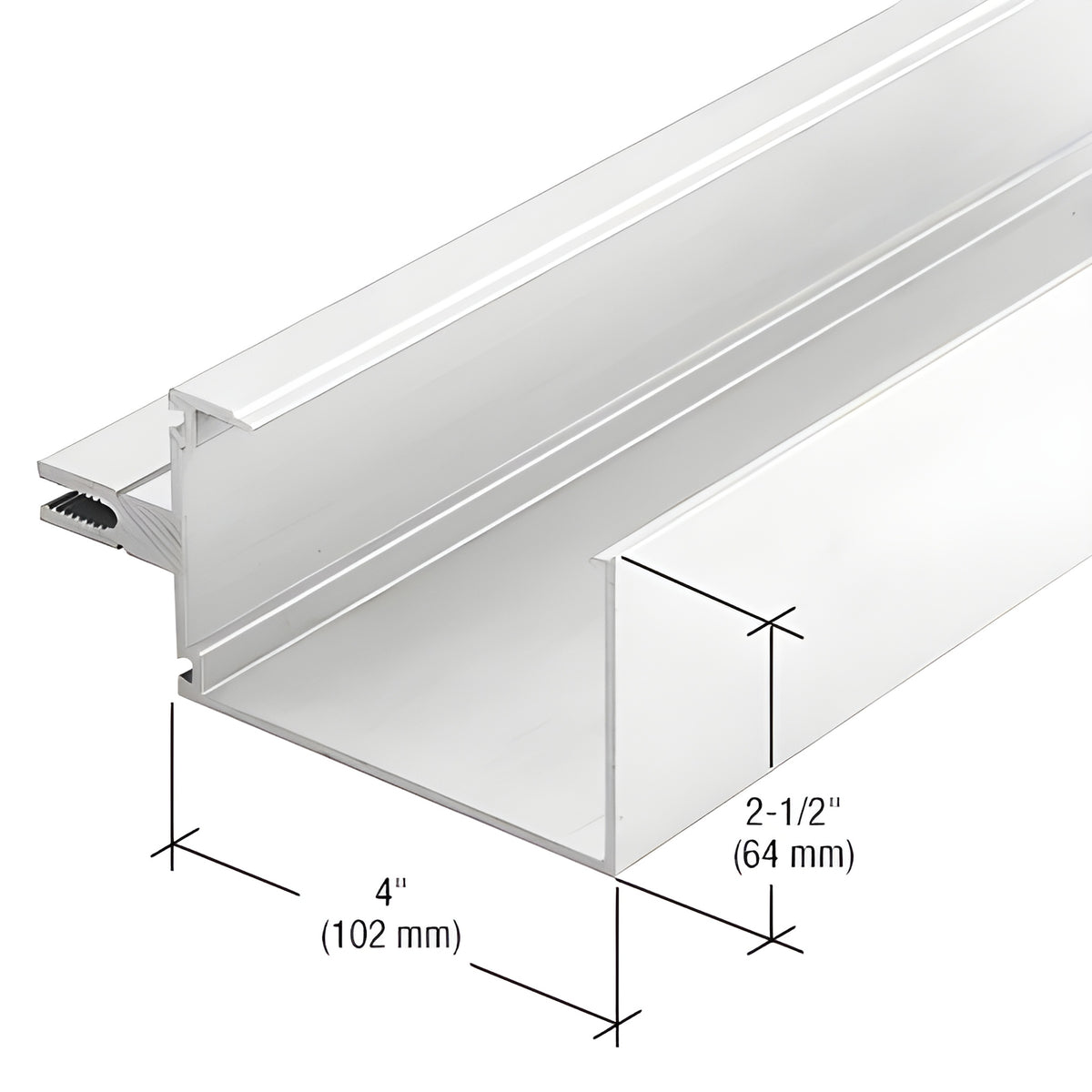CRL-U.S. Aluminum 4" Open Back Horizontal Mullion, White KYNAR® Paint - 24'-2"