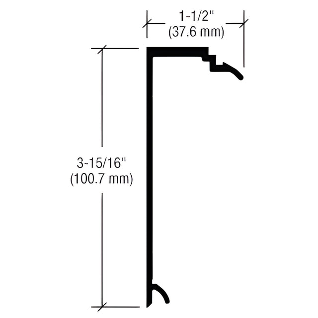 CRL-U.S. Aluminum 4" Structural Silicone Glazed Split Mullion Half Male, Custom Paint - 24'-2"