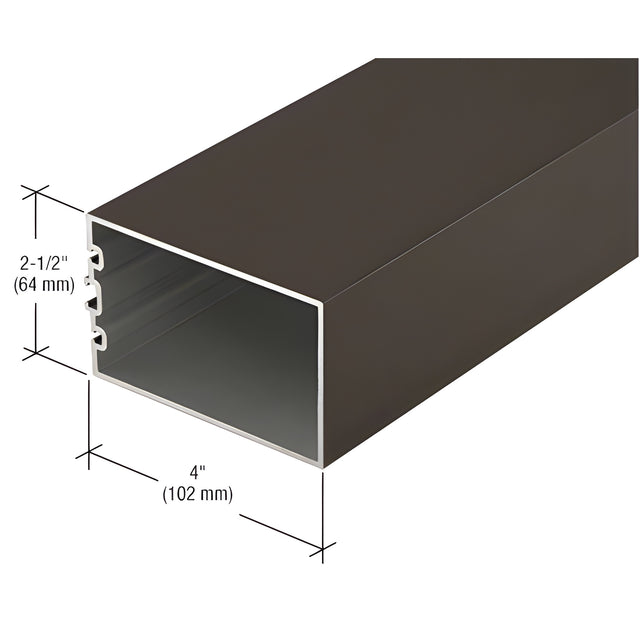CRL-U.S. Aluminum 4" Structural Silicone Glazed Vertical Mullion, Bronze Black Anodized - 24'-2"