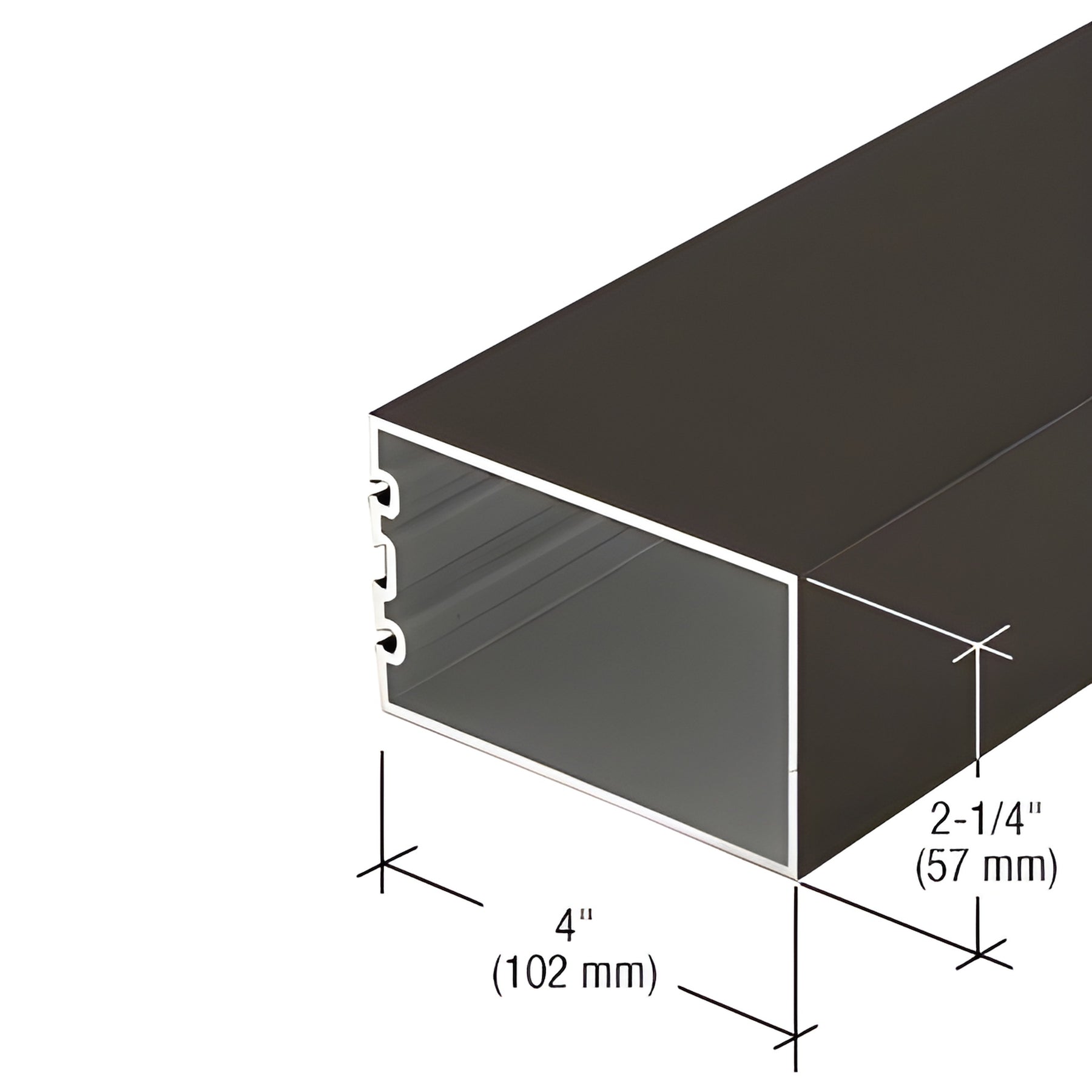 CRL-U.S. Aluminum 4" Structural Silicone Glazed Vertical Mullion, Dark Bronze/Black Anodized Class 1 - 24'-2"