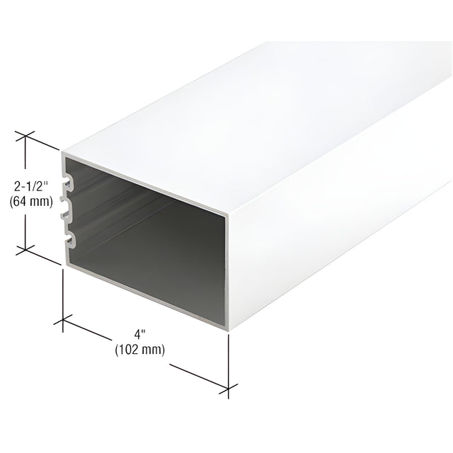 CRL-U.S. Aluminum 4" Structural Silicone Glazed Vertical Mullion, White KYNAR® Paint - 24'-2"