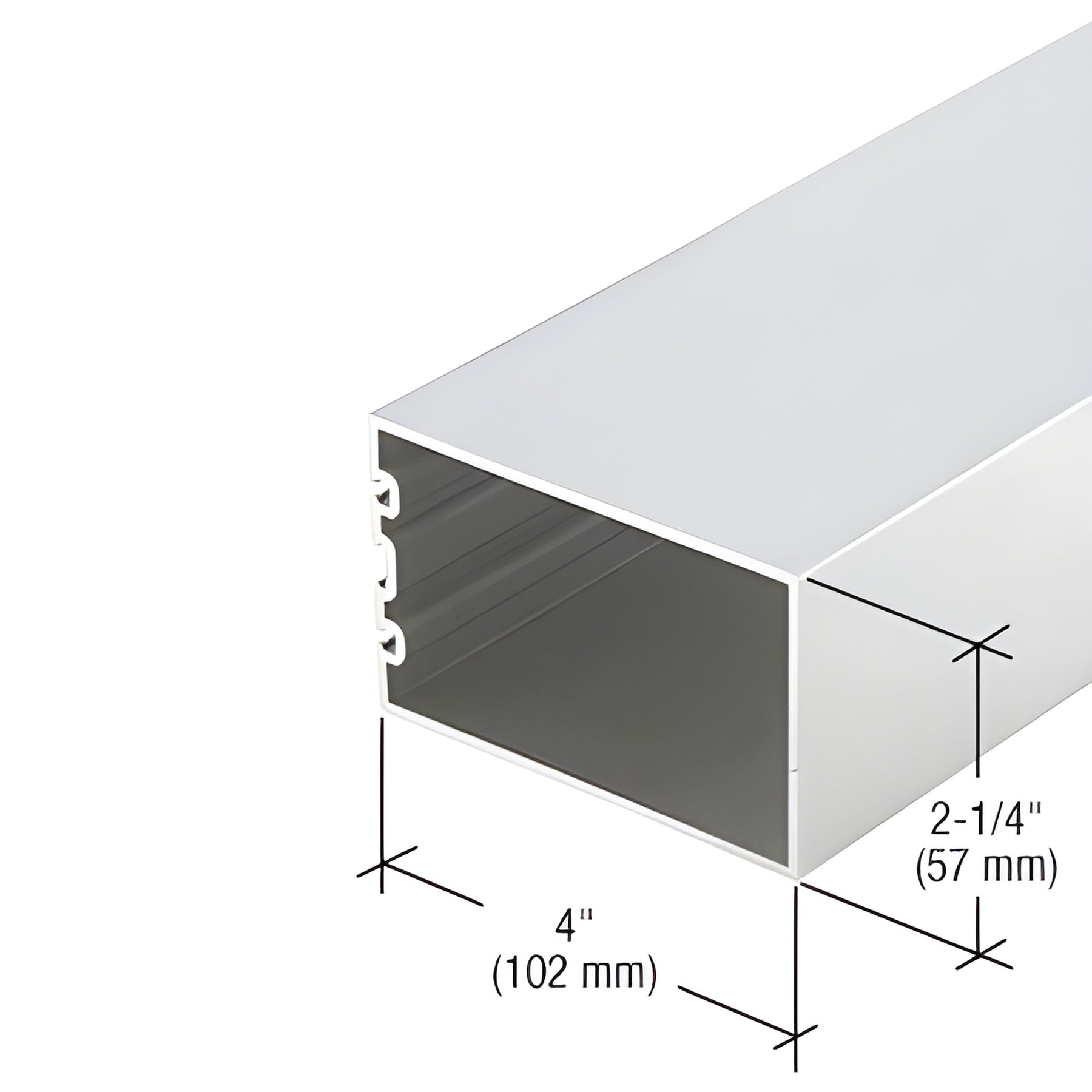 CRL-U.S. Aluminum 4" Structural Silicone Glazed Vertical Mullion, White KYNAR® Paint - 24'-2"