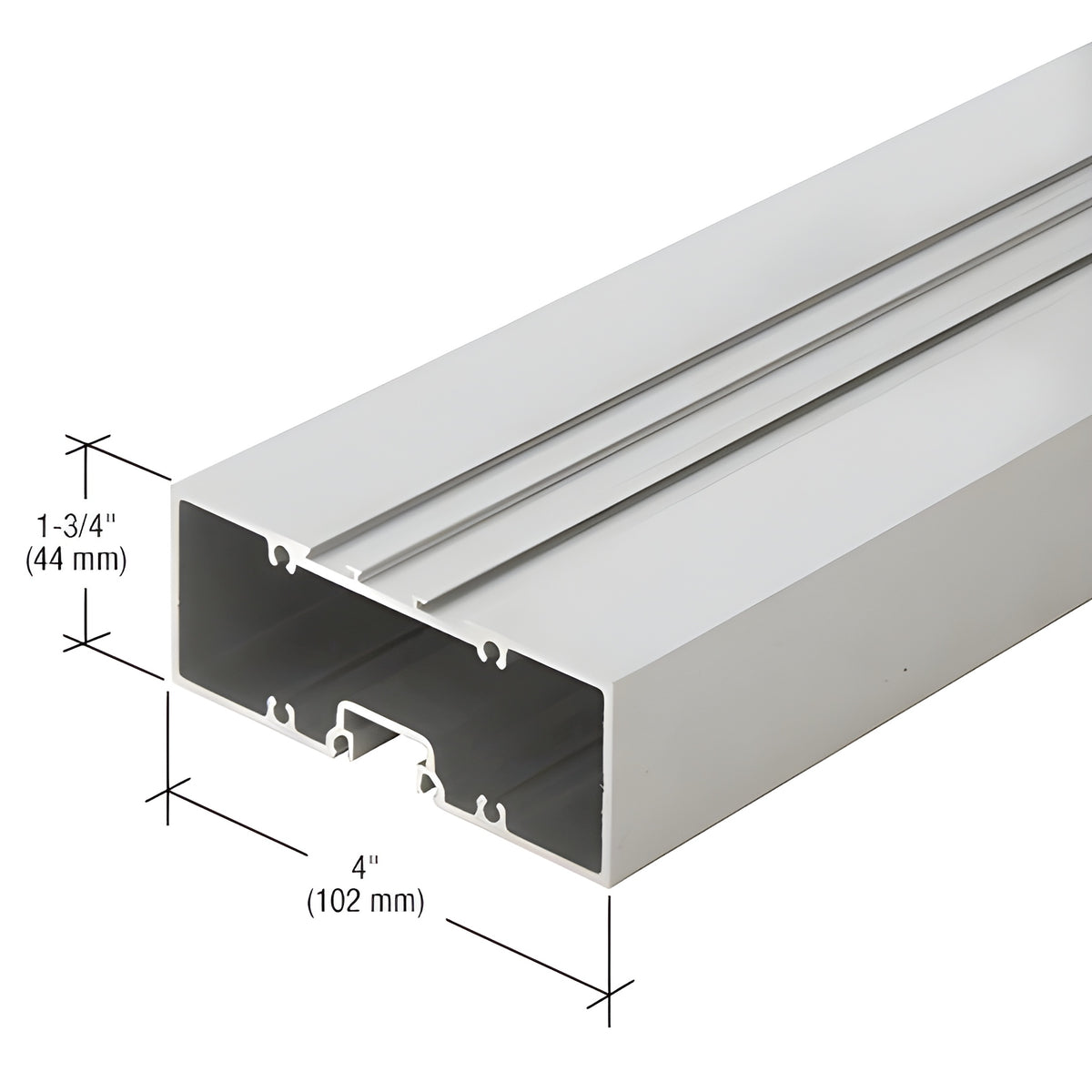 CRL-U.S. Aluminum 4" x 1-3/4" Offset Hung Door Header, Clear Anodized - 21'-4"
