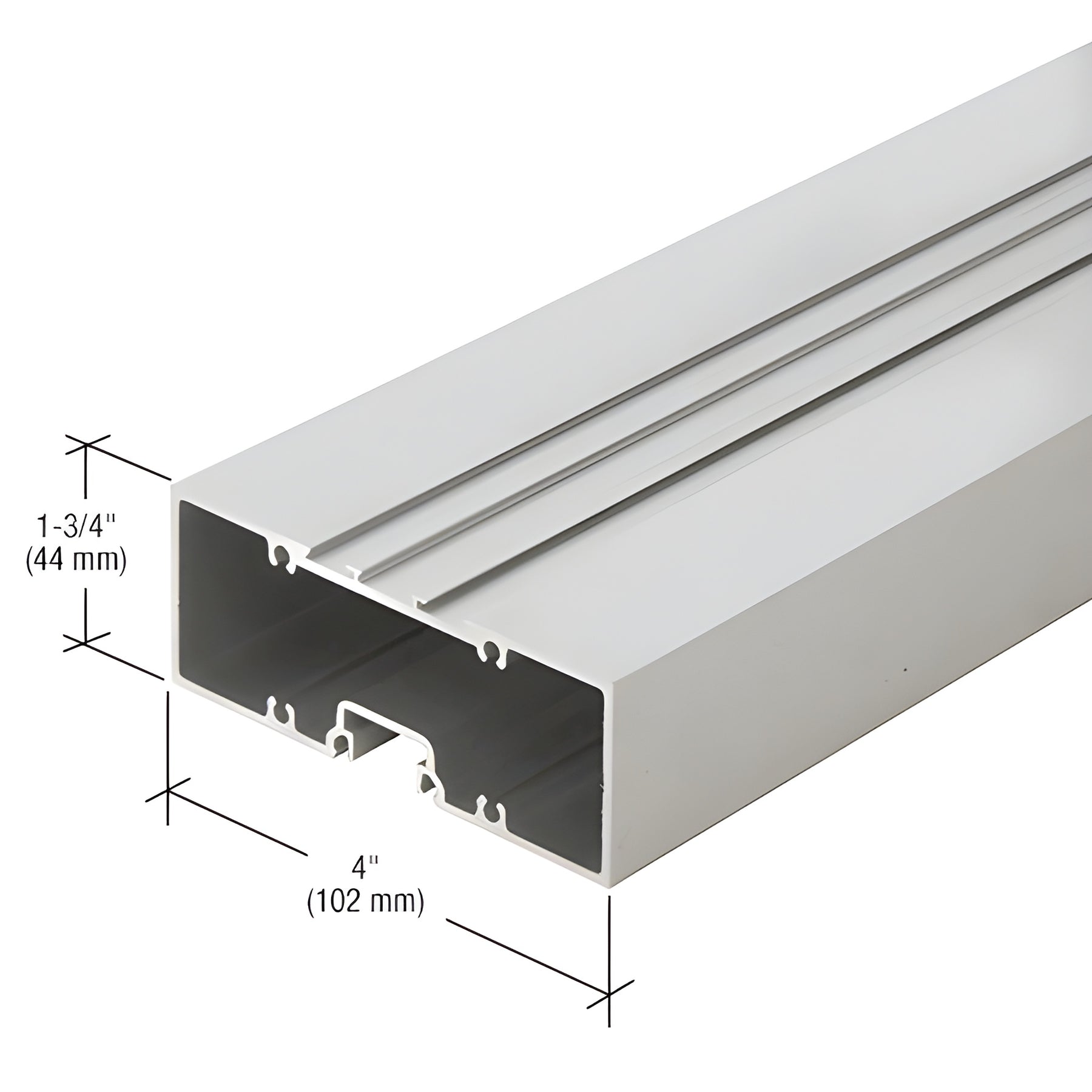 CRL-U.S. Aluminum 4" x 1-3/4" Offset Hung Door Header, Clear Anodized - 21'-4"