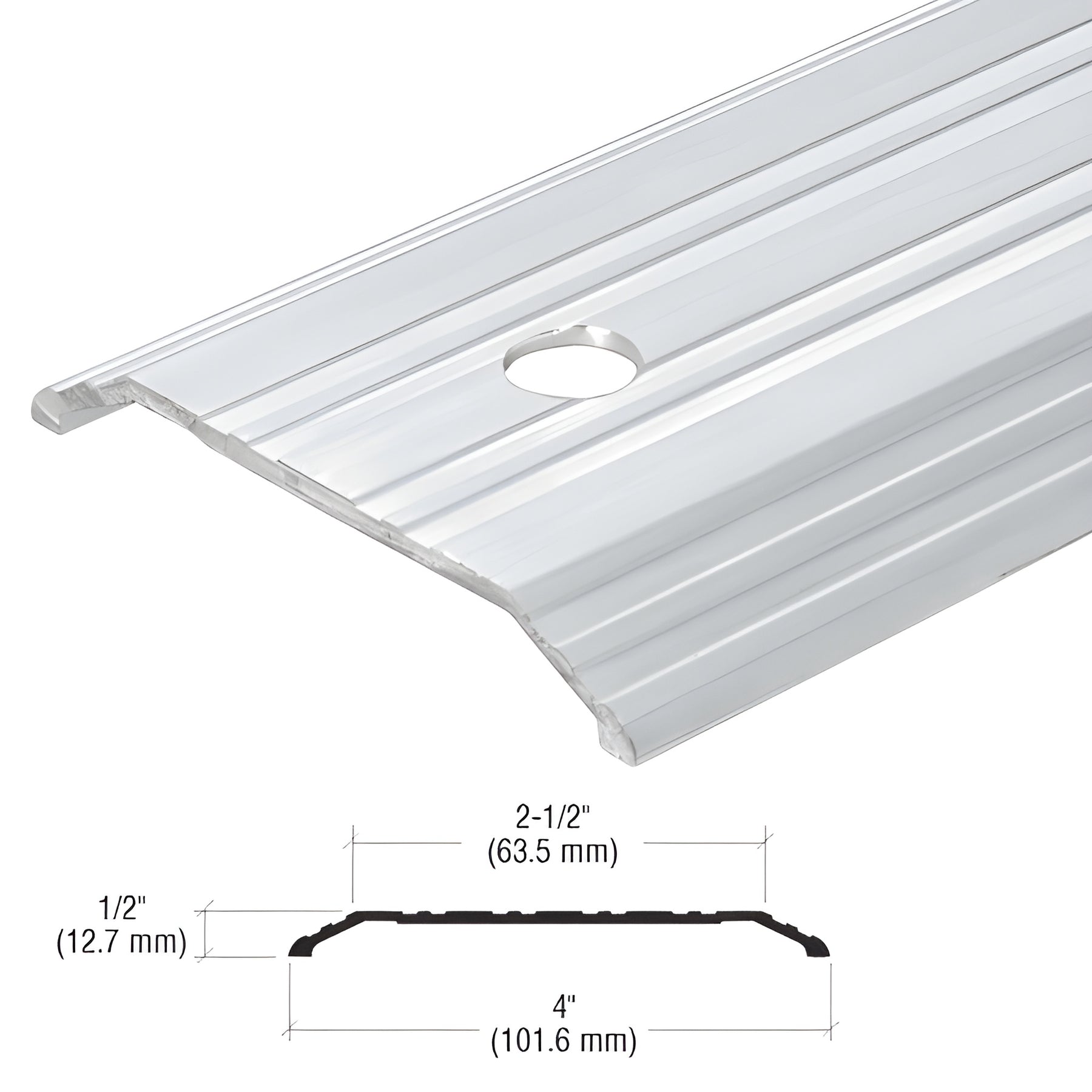 CRL-U.S. Aluminum 48" Single Door Fabricated Threshold, Mill