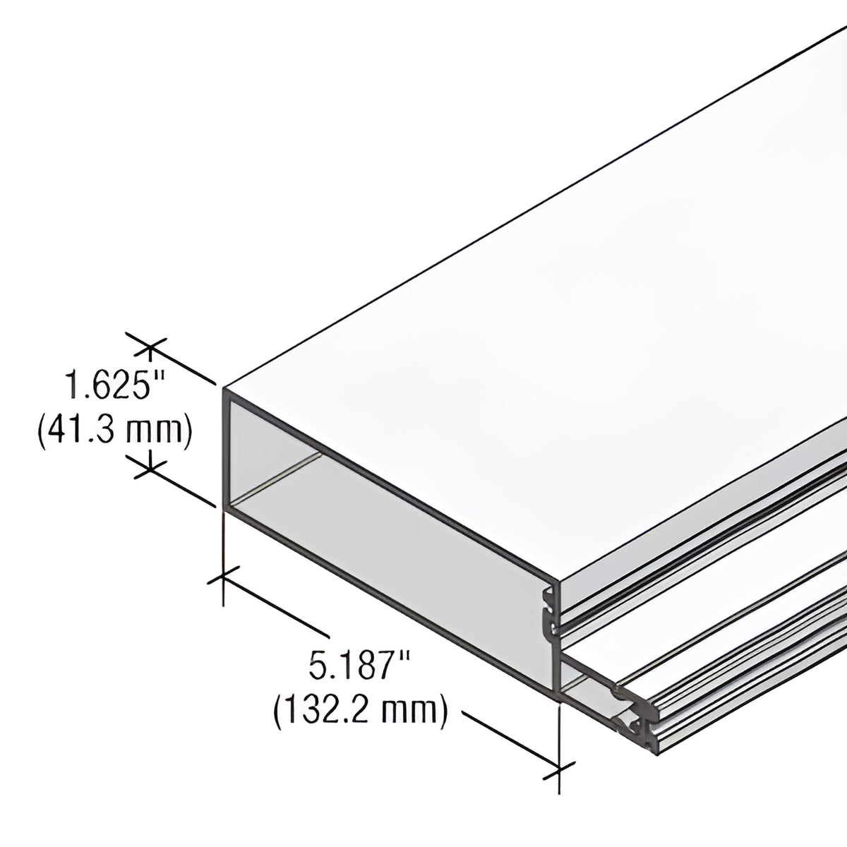 CRL-U.S. Aluminum 5-1/4" Stacked Horizontal Mullion for StormWall XL, Clear Anodized Class 1