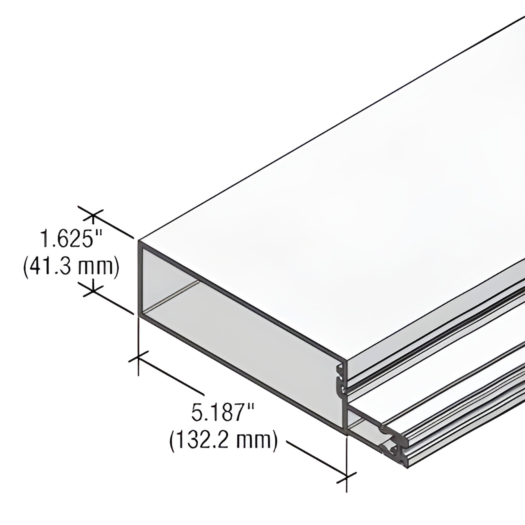 CRL-U.S. Aluminum 5-1/4" Stacked Horizontal Mullion for StormWall XL, Clear Anodized Class 1