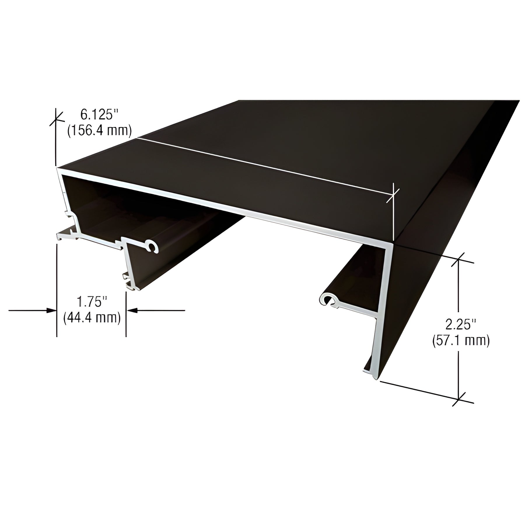 CRL-U.S. Aluminum 5" Head Panel for 1" Glazing, Dark Bronze/Black Anodized Class 1 - 24'-2"