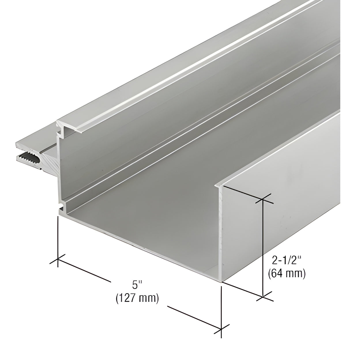 CRL-U.S. Aluminum 5" Open Back Horizontal Mullion - 24'-2", Clear Anodized Class 1