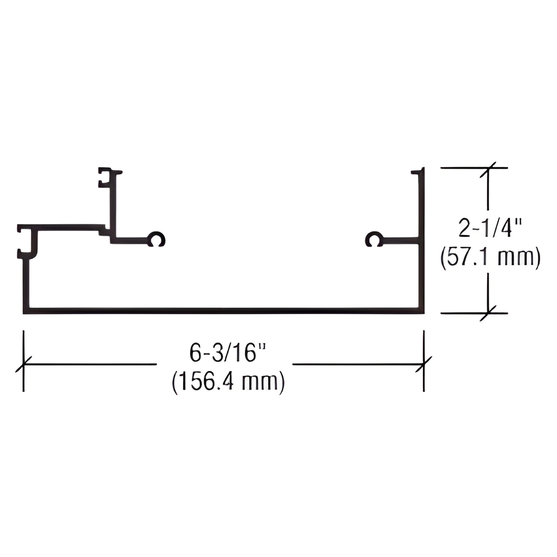 CRL-U.S. Aluminum 5" Sill Mullion for Panel Assembly, 1" Glass, Dark Bronze/Black Anodized Class 1 - 24'-2"