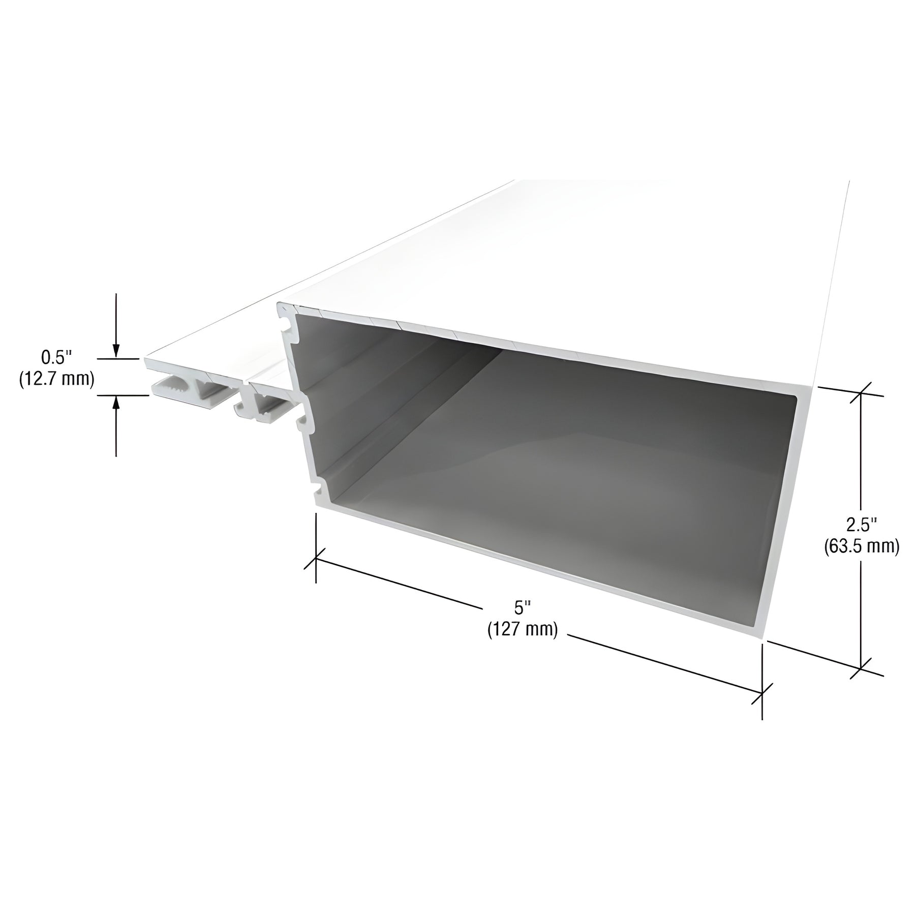 CRL-U.S. Aluminum 5" Triple Glaze Non-Thermally Broken Mullion, White KYNAR® Paint- 24'-2"
