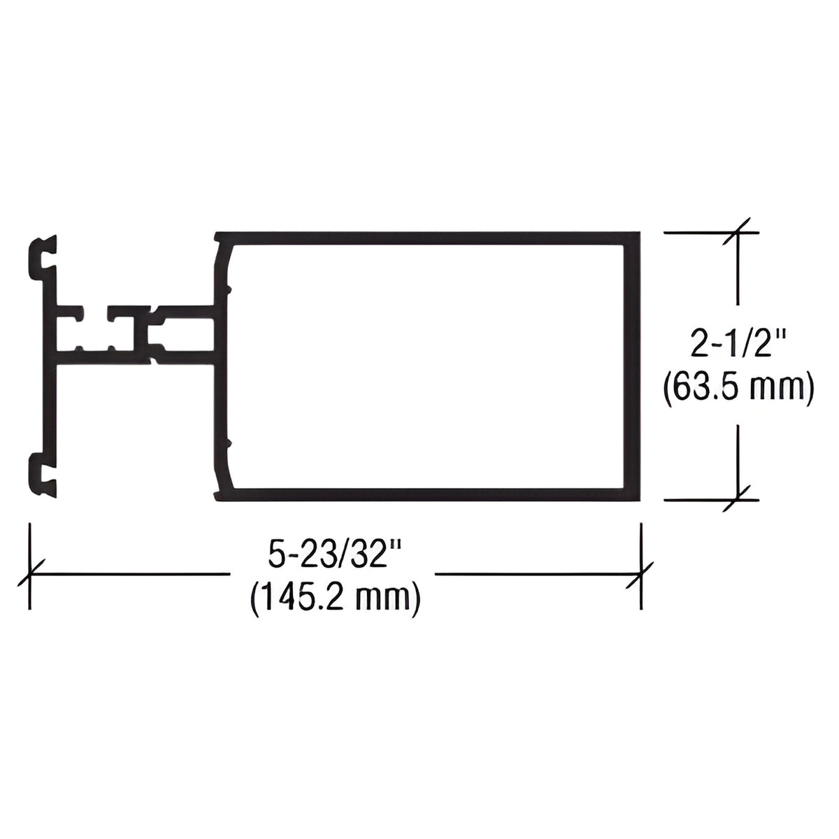 CRL-U.S. Aluminum 6" Vertical Mullion, Clear Anodized Class 1 - 24'-2"
