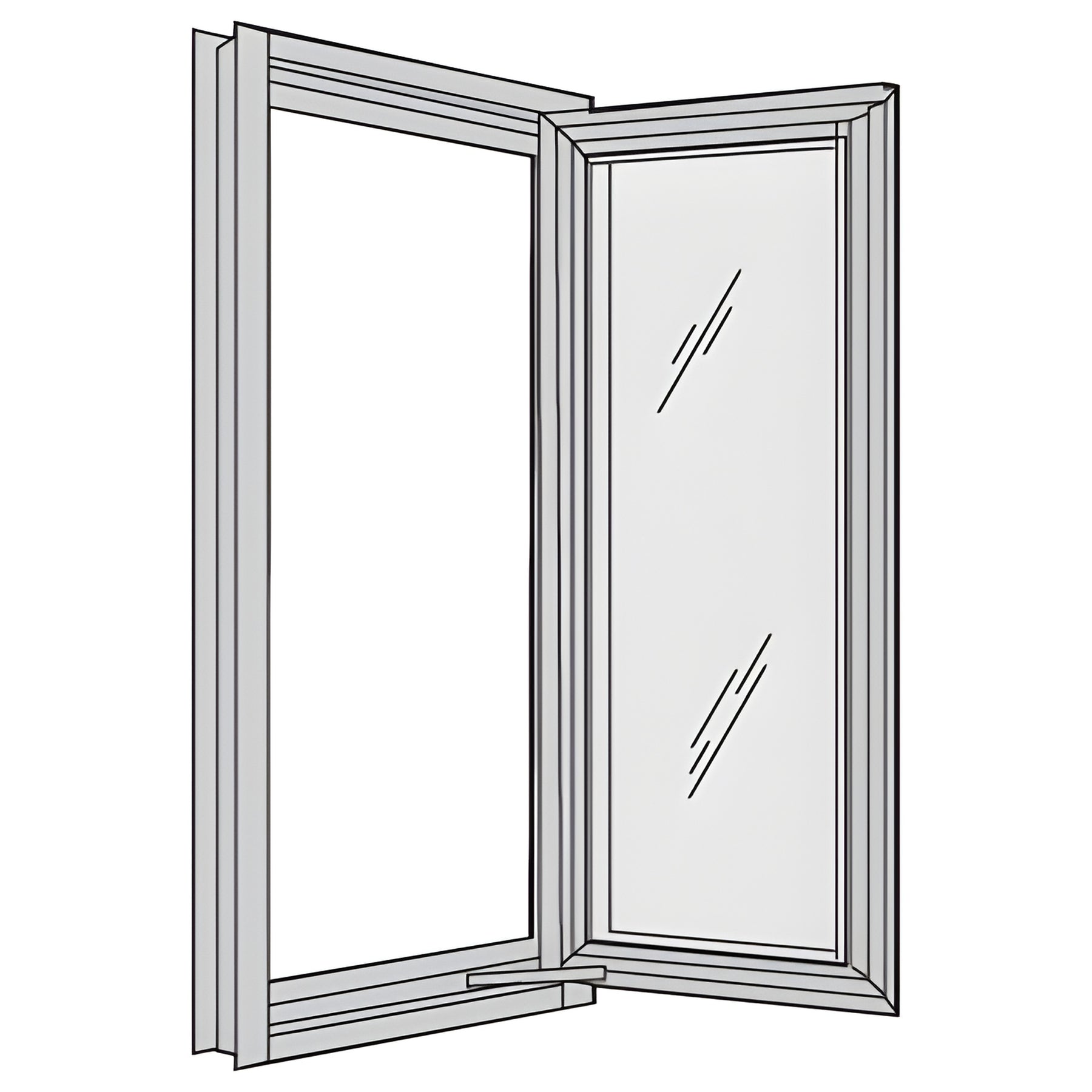 CRL-U.S. Aluminum 7400 Series Out-Swing Casement Window for 1" Glazing, Clear Anodized