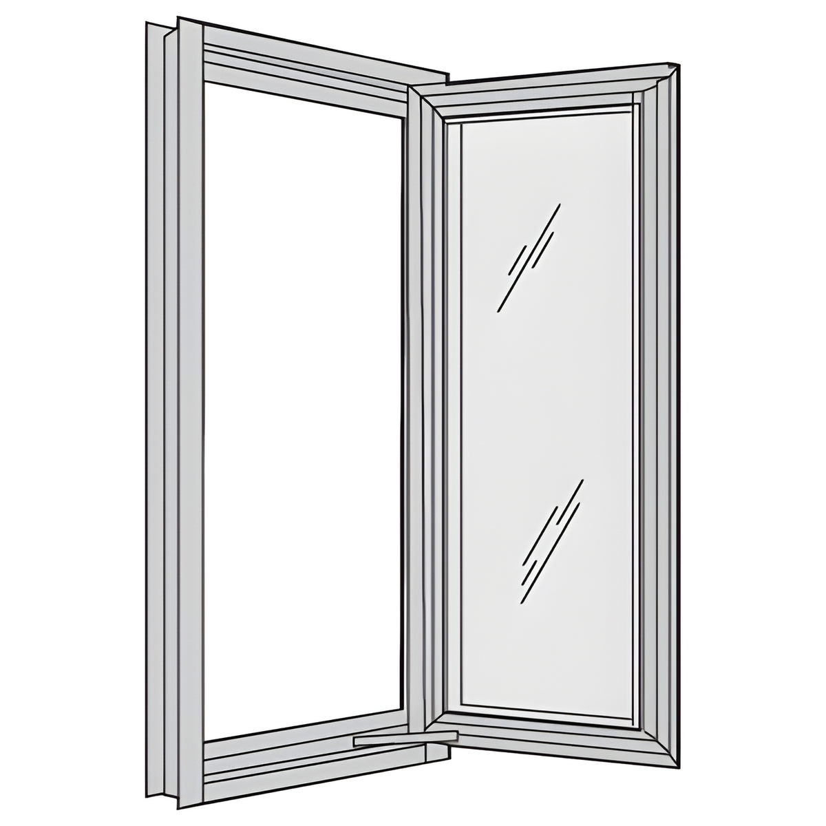 CRL-U.S. Aluminum 7400 Series Out-Swing Casement Window for 1" Glazing, Custom Paint